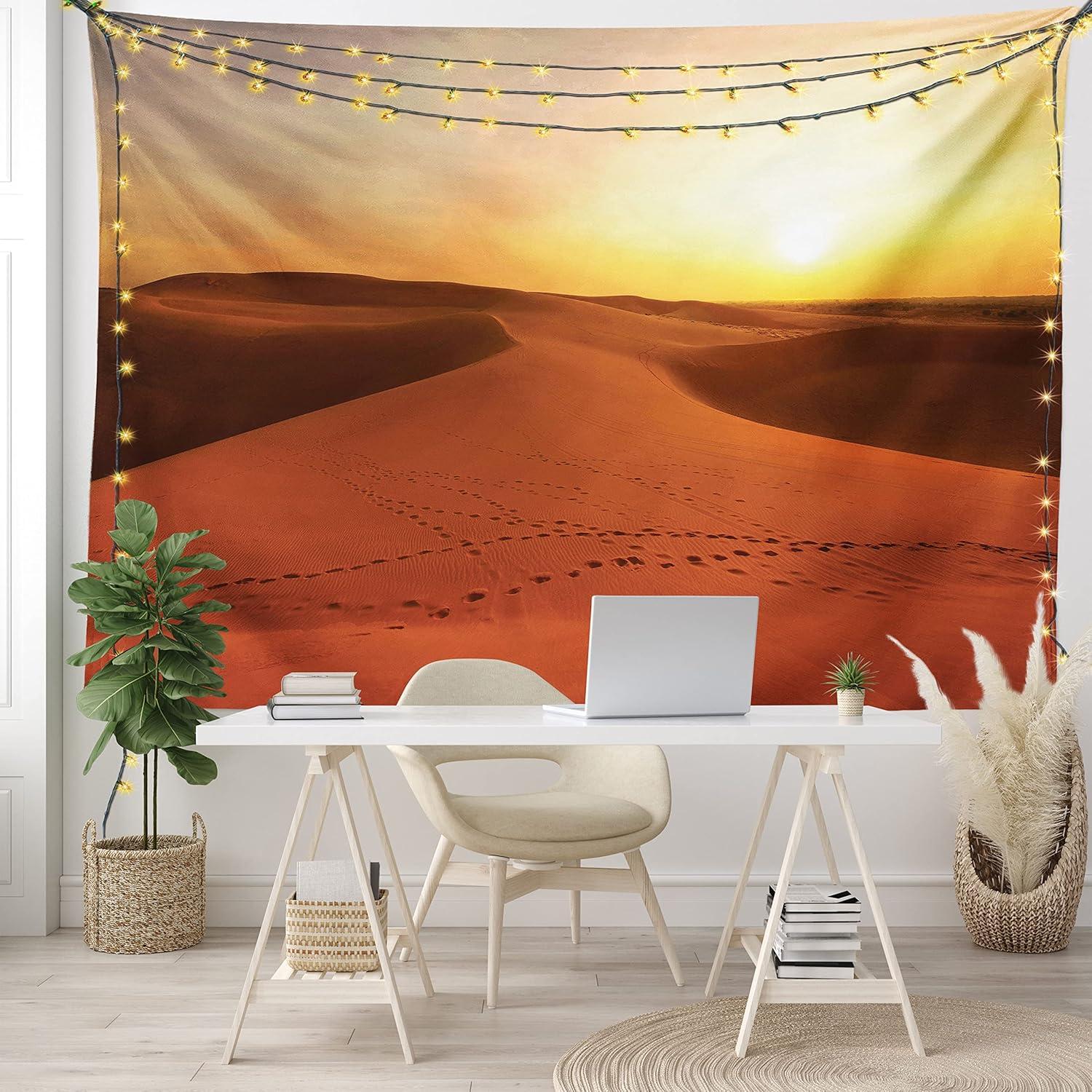imageAmbesonne Rustic Tapestry Close Line of Poppy Petals Field Meadow Summer Holiday Sun Plant Floral Theme Wide Wall Hanging for Bedroom Living Room Dorm 60quot X 40quot Orange BrownYellow Orange