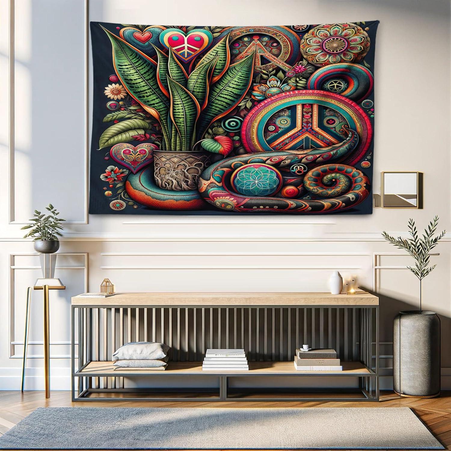 imageAmbesonne Rustic Tapestry Close Line of Poppy Petals Field Meadow Summer Holiday Sun Plant Floral Theme Wide Wall Hanging for Bedroom Living Room Dorm 60quot X 40quot Orange BrownFern Green Teal Dark Pink