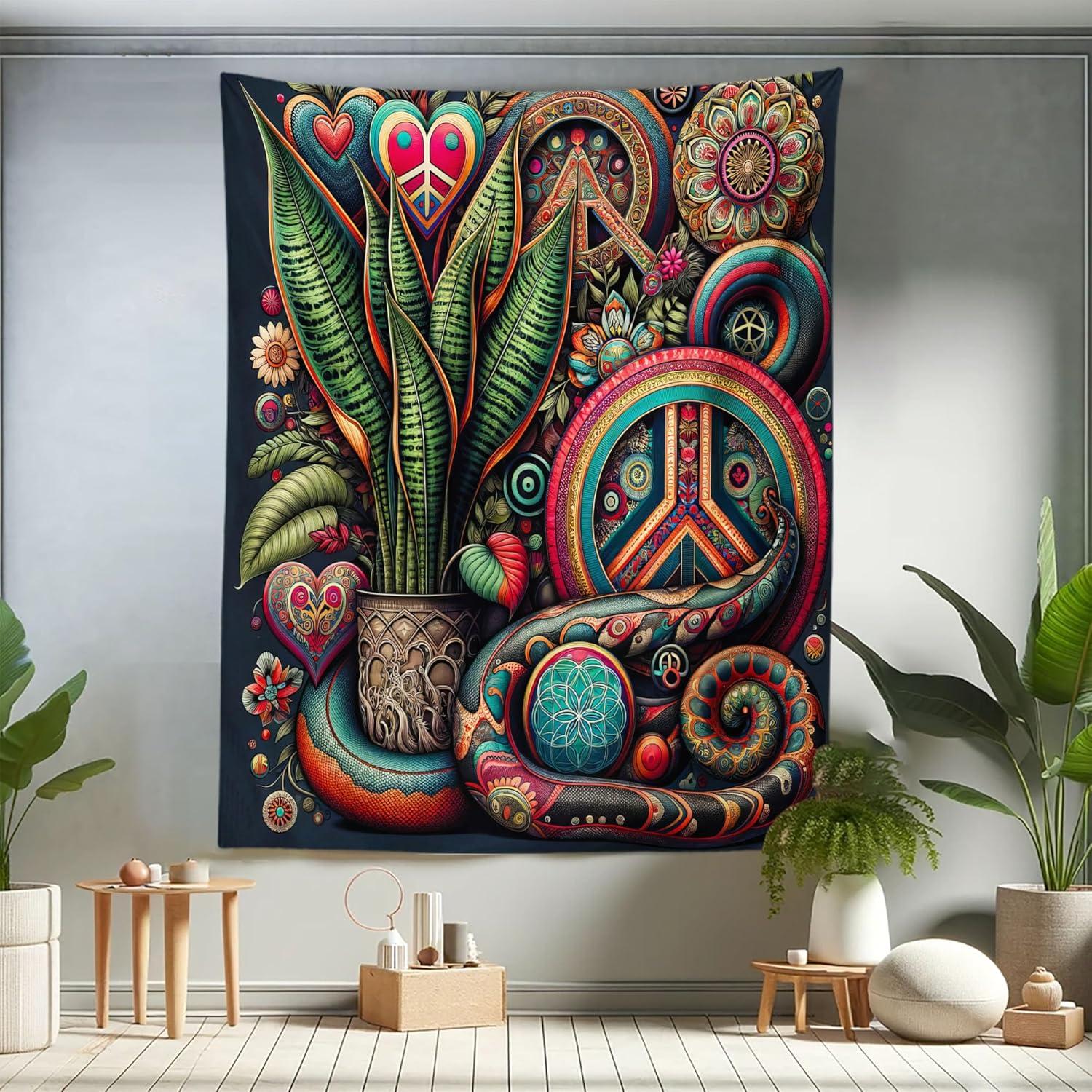 imageAmbesonne Rustic Tapestry Close Line of Poppy Petals Field Meadow Summer Holiday Sun Plant Floral Theme Wide Wall Hanging for Bedroom Living Room Dorm 60quot X 40quot Orange BrownFern Green Teal Dark Pink