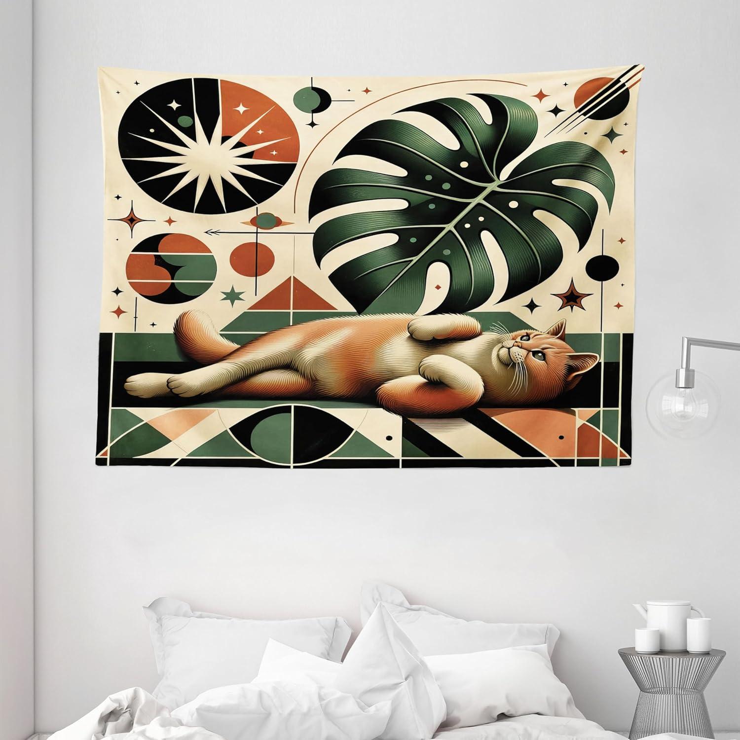 imageAmbesonne Rustic Tapestry Close Line of Poppy Petals Field Meadow Summer Holiday Sun Plant Floral Theme Wide Wall Hanging for Bedroom Living Room Dorm 60quot X 40quot Orange BrownEmerald Orange Beige