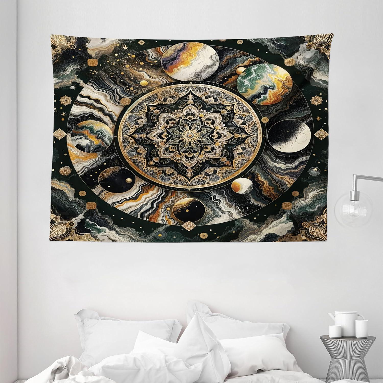 imageAmbesonne Rustic Tapestry Close Line of Poppy Petals Field Meadow Summer Holiday Sun Plant Floral Theme Wide Wall Hanging for Bedroom Living Room Dorm 60quot X 40quot Orange BrownDark Grey Earth Yellow