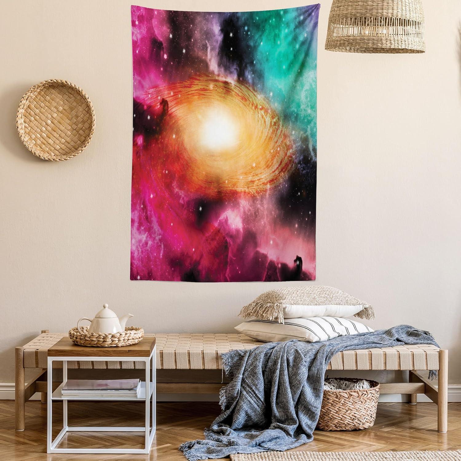 imageAmbesonne Rustic Tapestry Close Line of Poppy Petals Field Meadow Summer Holiday Sun Plant Floral Theme Wide Wall Hanging for Bedroom Living Room Dorm 60quot X 40quot Orange BrownPink Orange Green