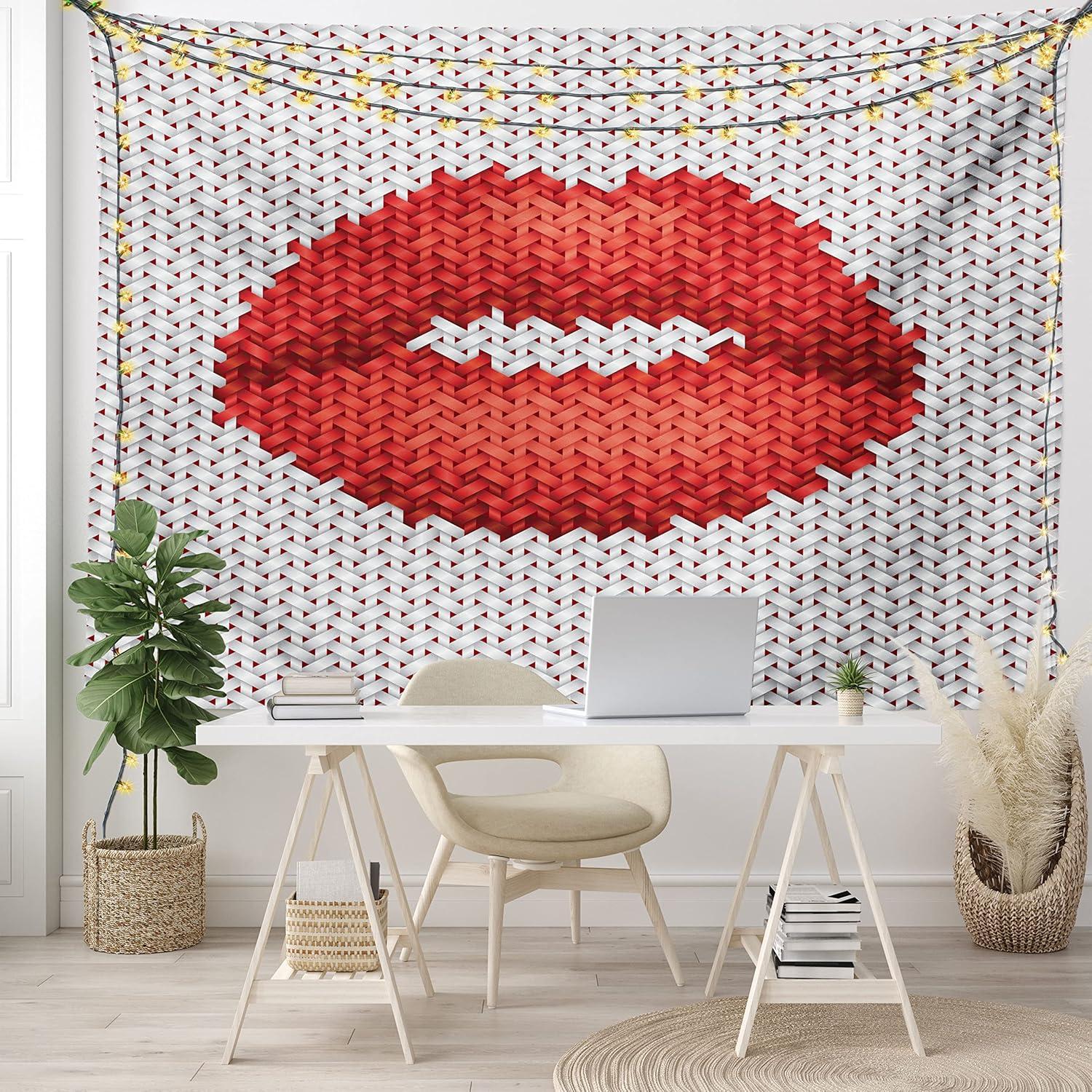 imageAmbesonne Rustic Tapestry Close Line of Poppy Petals Field Meadow Summer Holiday Sun Plant Floral Theme Wide Wall Hanging for Bedroom Living Room Dorm 60quot X 40quot Orange BrownGrey and Red