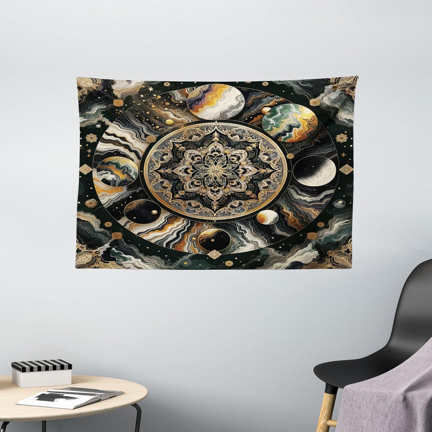 imageAmbesonne Rustic Tapestry Close Line of Poppy Petals Field Meadow Summer Holiday Sun Plant Floral Theme Wide Wall Hanging for Bedroom Living Room Dorm 60quot X 40quot Orange BrownDark Grey Earth Yellow
