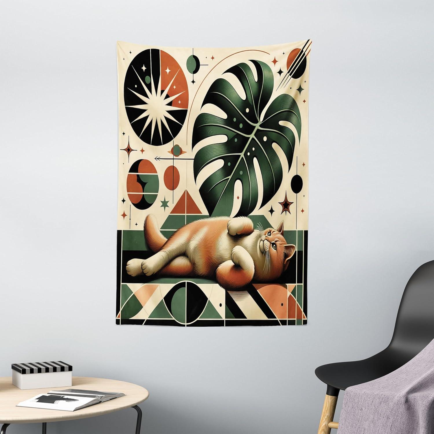 imageAmbesonne Rustic Tapestry Close Line of Poppy Petals Field Meadow Summer Holiday Sun Plant Floral Theme Wide Wall Hanging for Bedroom Living Room Dorm 60quot X 40quot Orange BrownEmerald Orange Beige