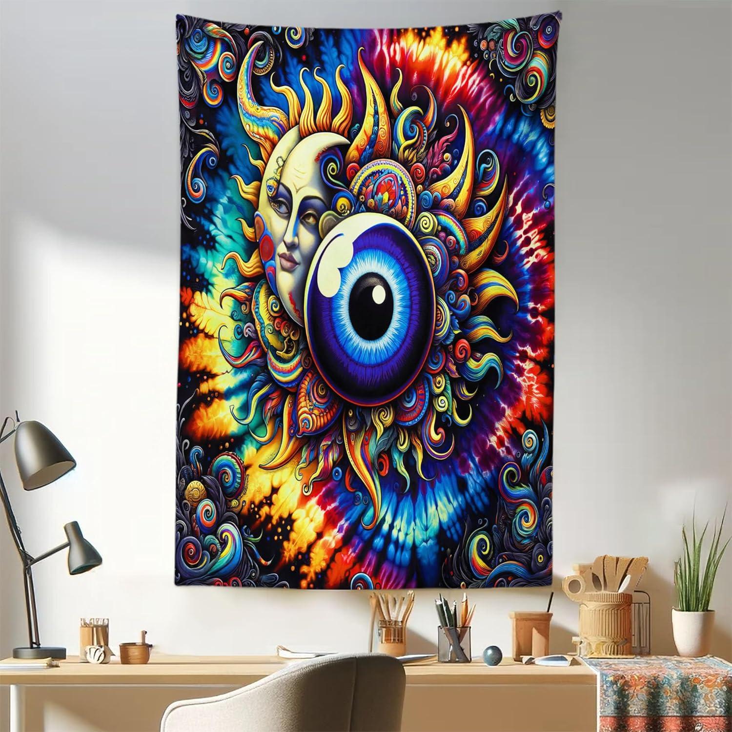 imageAmbesonne Rustic Tapestry Close Line of Poppy Petals Field Meadow Summer Holiday Sun Plant Floral Theme Wide Wall Hanging for Bedroom Living Room Dorm 60quot X 40quot Orange BrownBlue Orange Multicolor