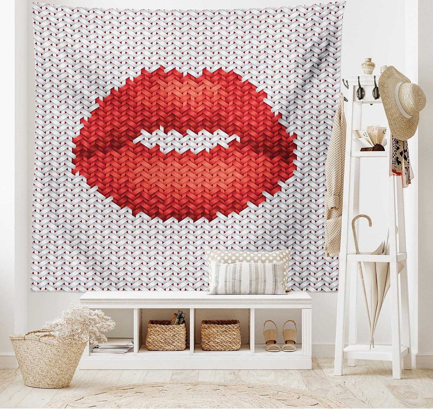 imageAmbesonne Rustic Tapestry Close Line of Poppy Petals Field Meadow Summer Holiday Sun Plant Floral Theme Wide Wall Hanging for Bedroom Living Room Dorm 60quot X 40quot Orange BrownGrey and Red
