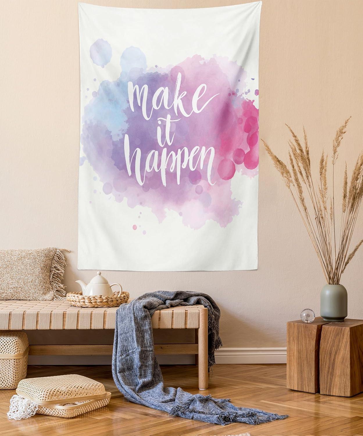 imageAmbesonne Rustic Tapestry Close Line of Poppy Petals Field Meadow Summer Holiday Sun Plant Floral Theme Wide Wall Hanging for Bedroom Living Room Dorm 60quot X 40quot Orange BrownBlue Fuchsia
