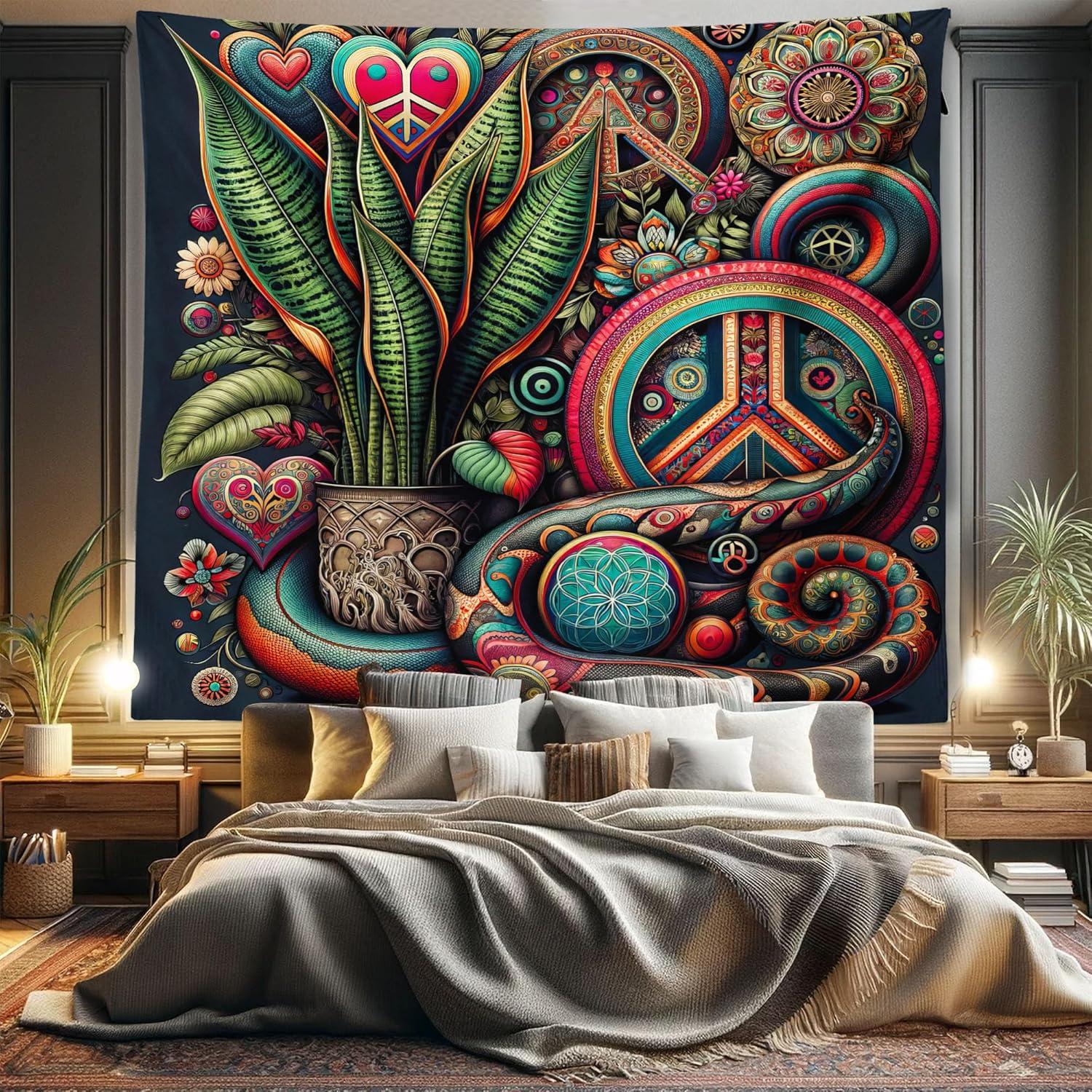 imageAmbesonne Rustic Tapestry Close Line of Poppy Petals Field Meadow Summer Holiday Sun Plant Floral Theme Wide Wall Hanging for Bedroom Living Room Dorm 60quot X 40quot Orange BrownFern Green Teal Dark Pink