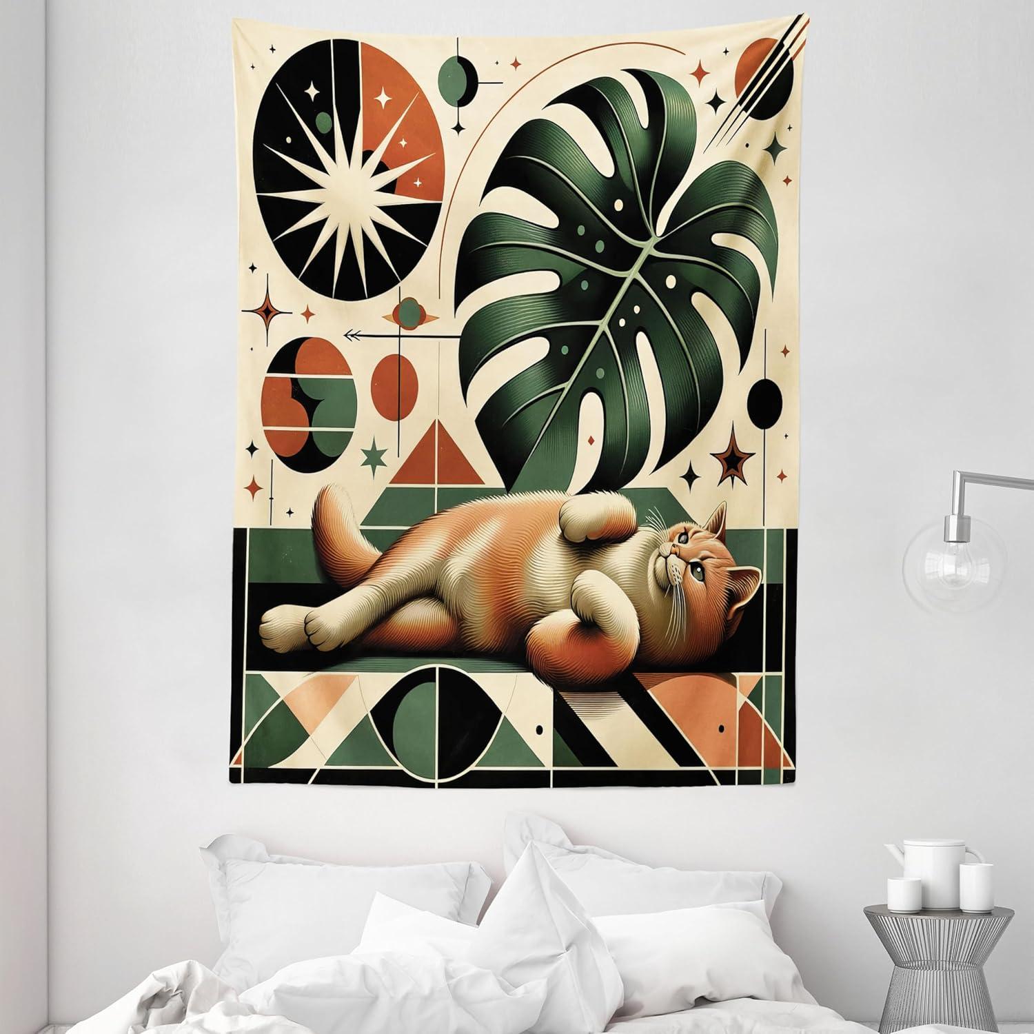 imageAmbesonne Rustic Tapestry Close Line of Poppy Petals Field Meadow Summer Holiday Sun Plant Floral Theme Wide Wall Hanging for Bedroom Living Room Dorm 60quot X 40quot Orange BrownEmerald Orange Beige