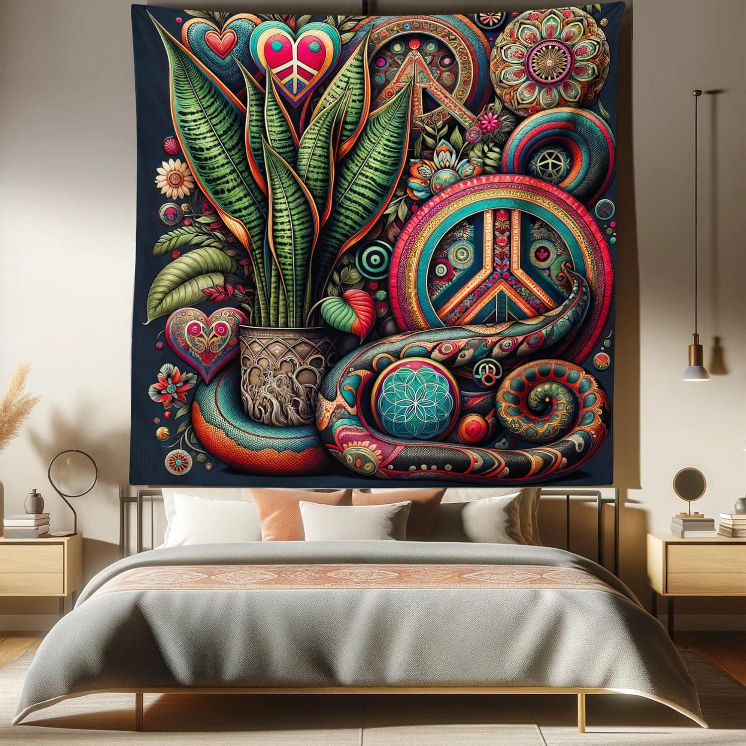 imageAmbesonne Rustic Tapestry Close Line of Poppy Petals Field Meadow Summer Holiday Sun Plant Floral Theme Wide Wall Hanging for Bedroom Living Room Dorm 60quot X 40quot Orange BrownFern Green Teal Dark Pink