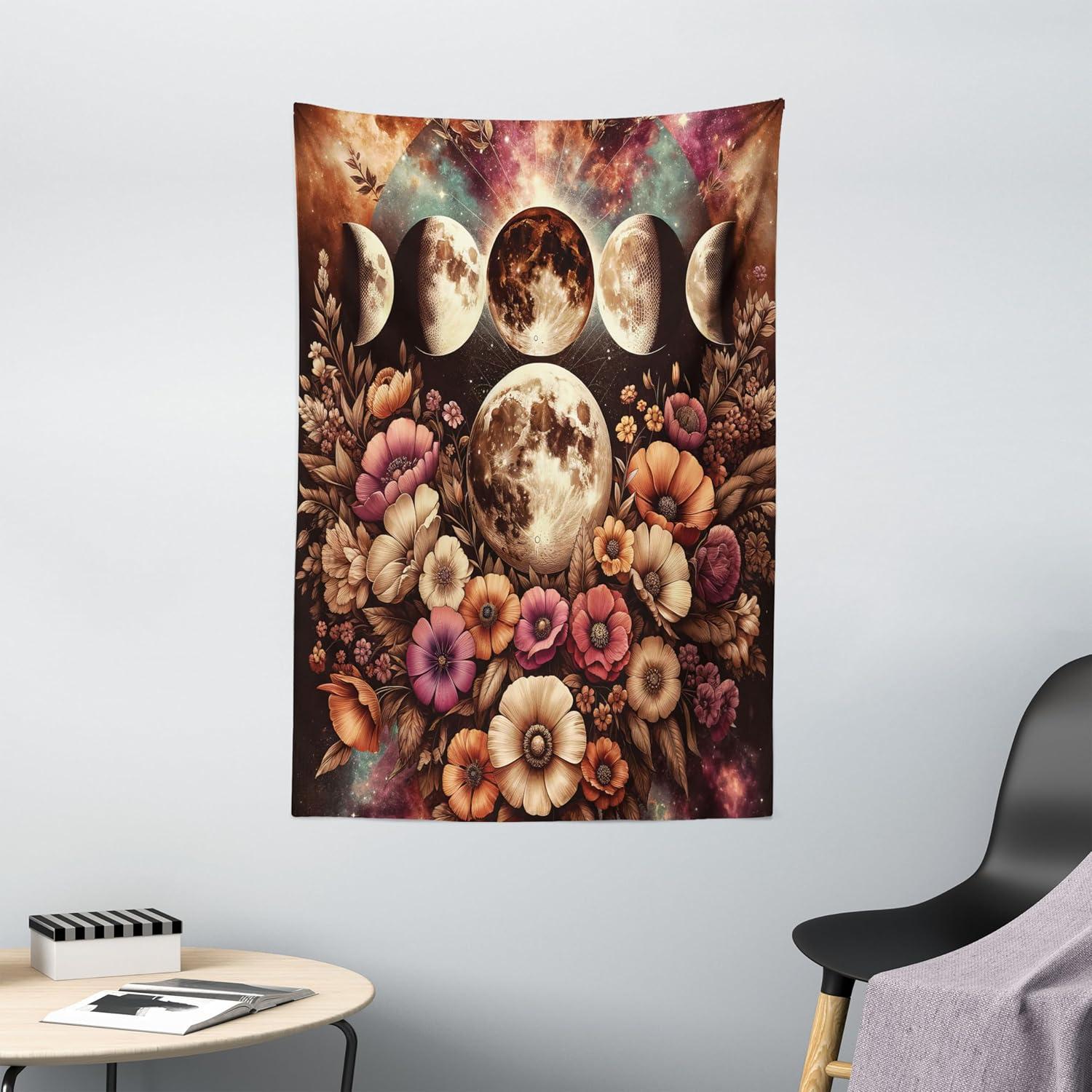 imageAmbesonne Rustic Tapestry Close Line of Poppy Petals Field Meadow Summer Holiday Sun Plant Floral Theme Wide Wall Hanging for Bedroom Living Room Dorm 60quot X 40quot Orange BrownPale Mustard Dried Rose