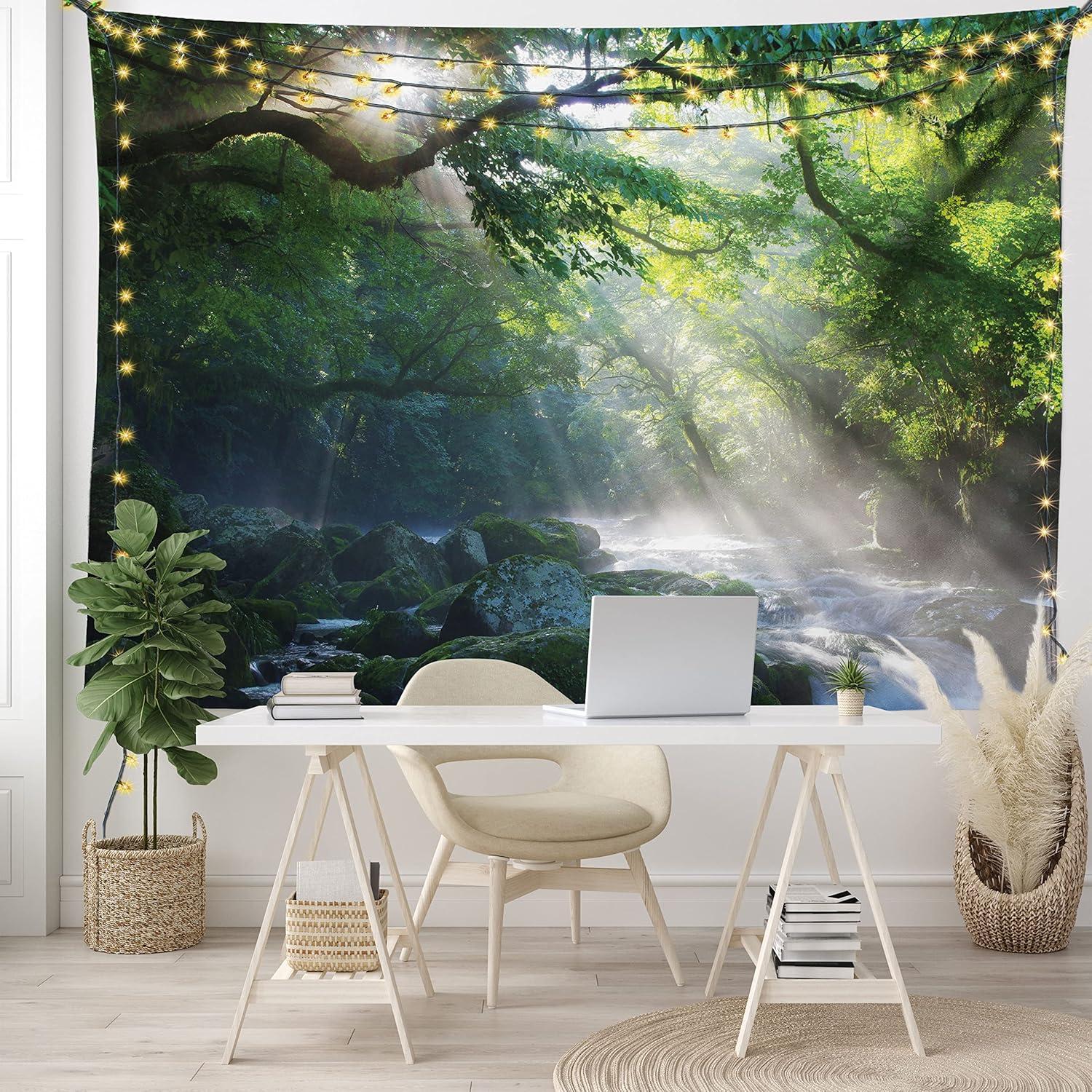 imageAmbesonne Rustic Tapestry Close Line of Poppy Petals Field Meadow Summer Holiday Sun Plant Floral Theme Wide Wall Hanging for Bedroom Living Room Dorm 60quot X 40quot Orange BrownGreen White