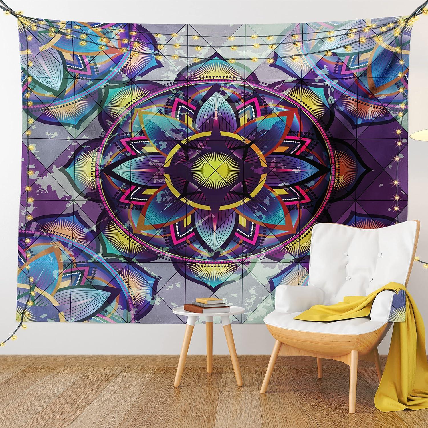 imageAmbesonne Rustic Tapestry Close Line of Poppy Petals Field Meadow Summer Holiday Sun Plant Floral Theme Wide Wall Hanging for Bedroom Living Room Dorm 60quot X 40quot Orange BrownYellow Purple