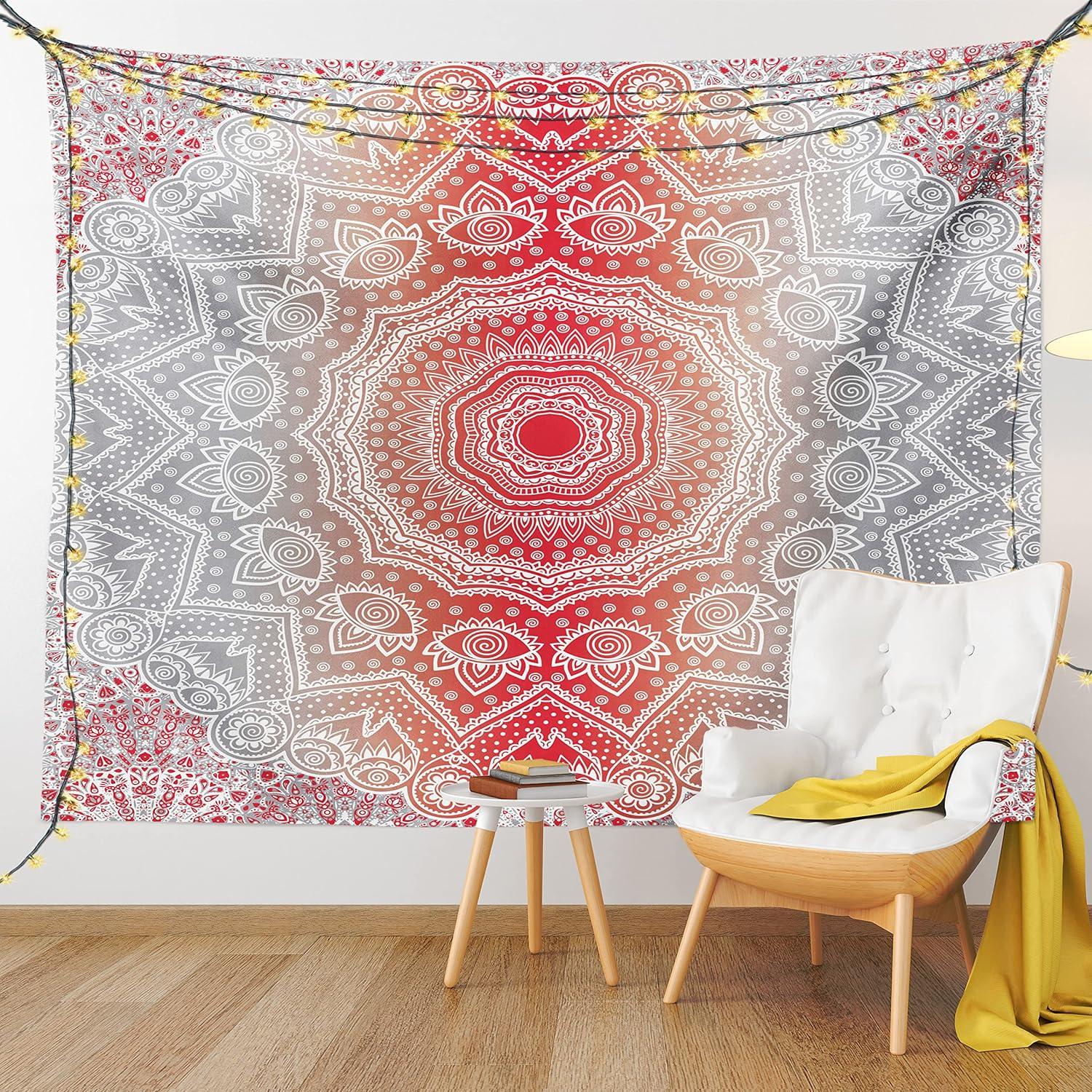 imageAmbesonne Rustic Tapestry Close Line of Poppy Petals Field Meadow Summer Holiday Sun Plant Floral Theme Wide Wall Hanging for Bedroom Living Room Dorm 60quot X 40quot Orange BrownGrey Red