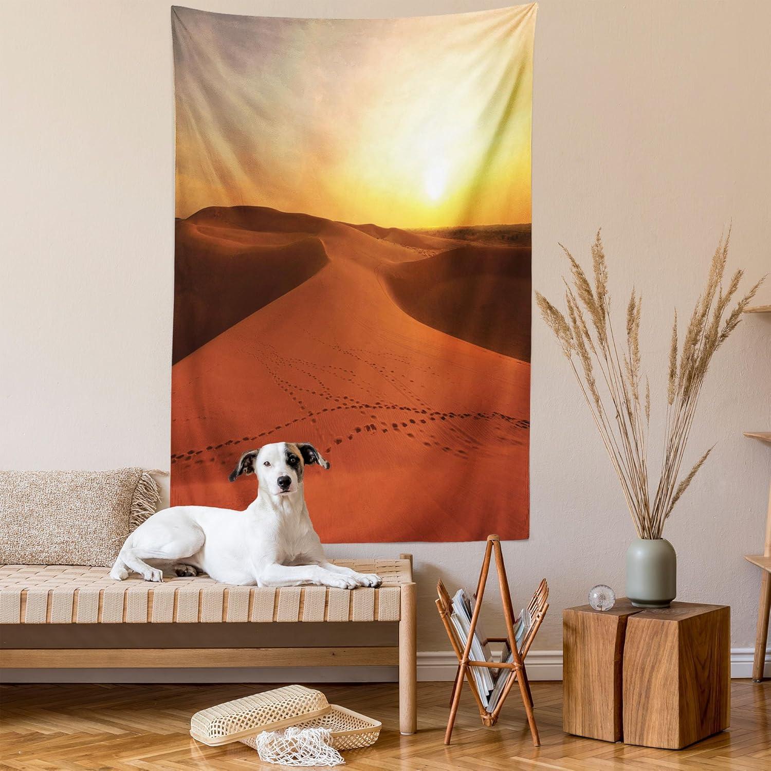 imageAmbesonne Rustic Tapestry Close Line of Poppy Petals Field Meadow Summer Holiday Sun Plant Floral Theme Wide Wall Hanging for Bedroom Living Room Dorm 60quot X 40quot Orange BrownDark Orange Yellow