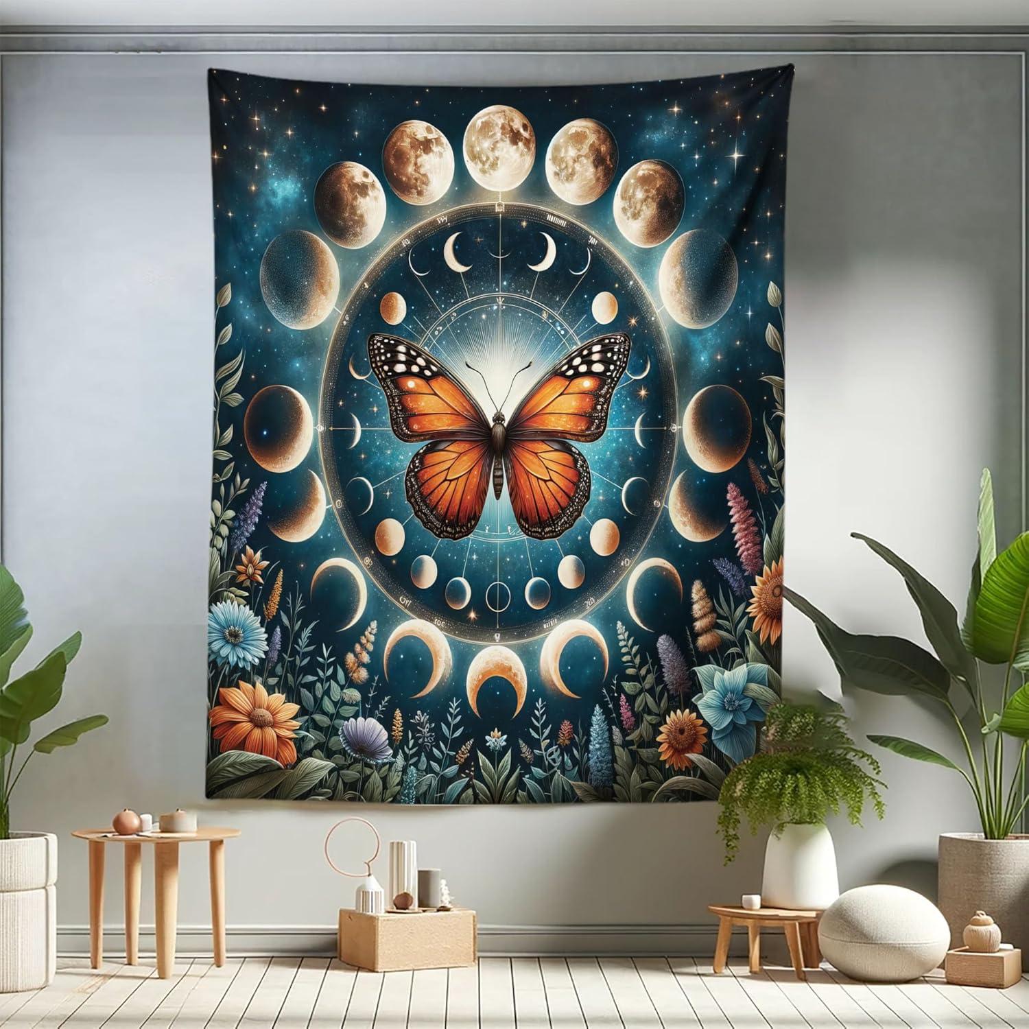 imageAmbesonne Rustic Tapestry Close Line of Poppy Petals Field Meadow Summer Holiday Sun Plant Floral Theme Wide Wall Hanging for Bedroom Living Room Dorm 60quot X 40quot Orange BrownOrange Dark Petrol Blue