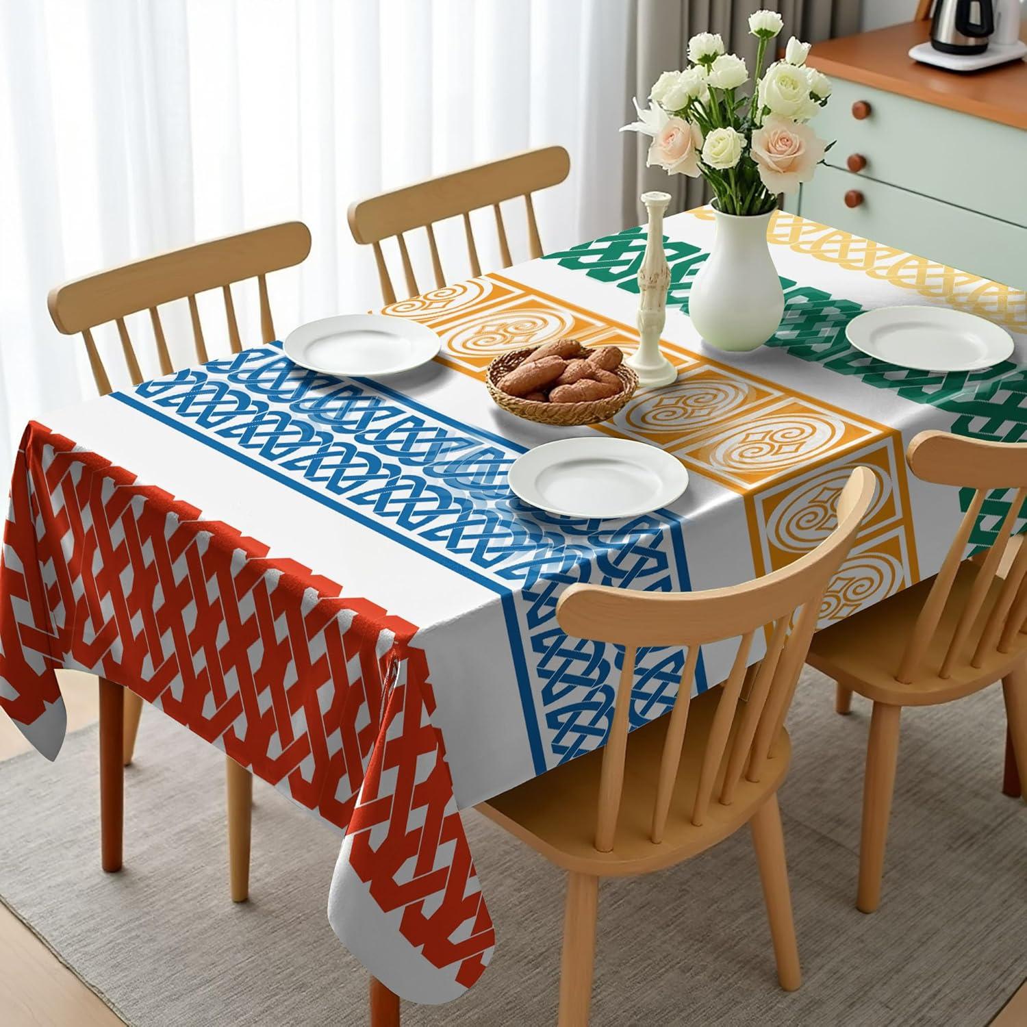 imageAmbesonne Tan and Brown Tablecloth Old Fashioned Check Plaid Pattern Scottish Tartan Inspired Geometric Design Rectangular Table Cover for Dining Room Kitchen Decor 52quot X 70quot Brown TanLaurel Green