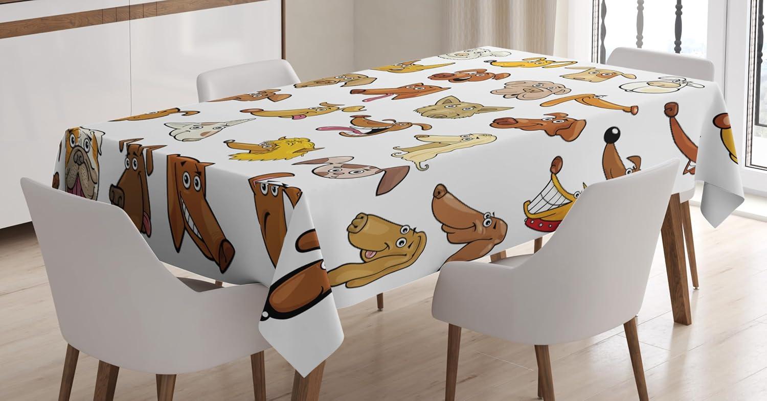 imageAmbesonne Tan and Brown Tablecloth Old Fashioned Check Plaid Pattern Scottish Tartan Inspired Geometric Design Rectangular Table Cover for Dining Room Kitchen Decor 52quot X 70quot Brown TanYellow Brown