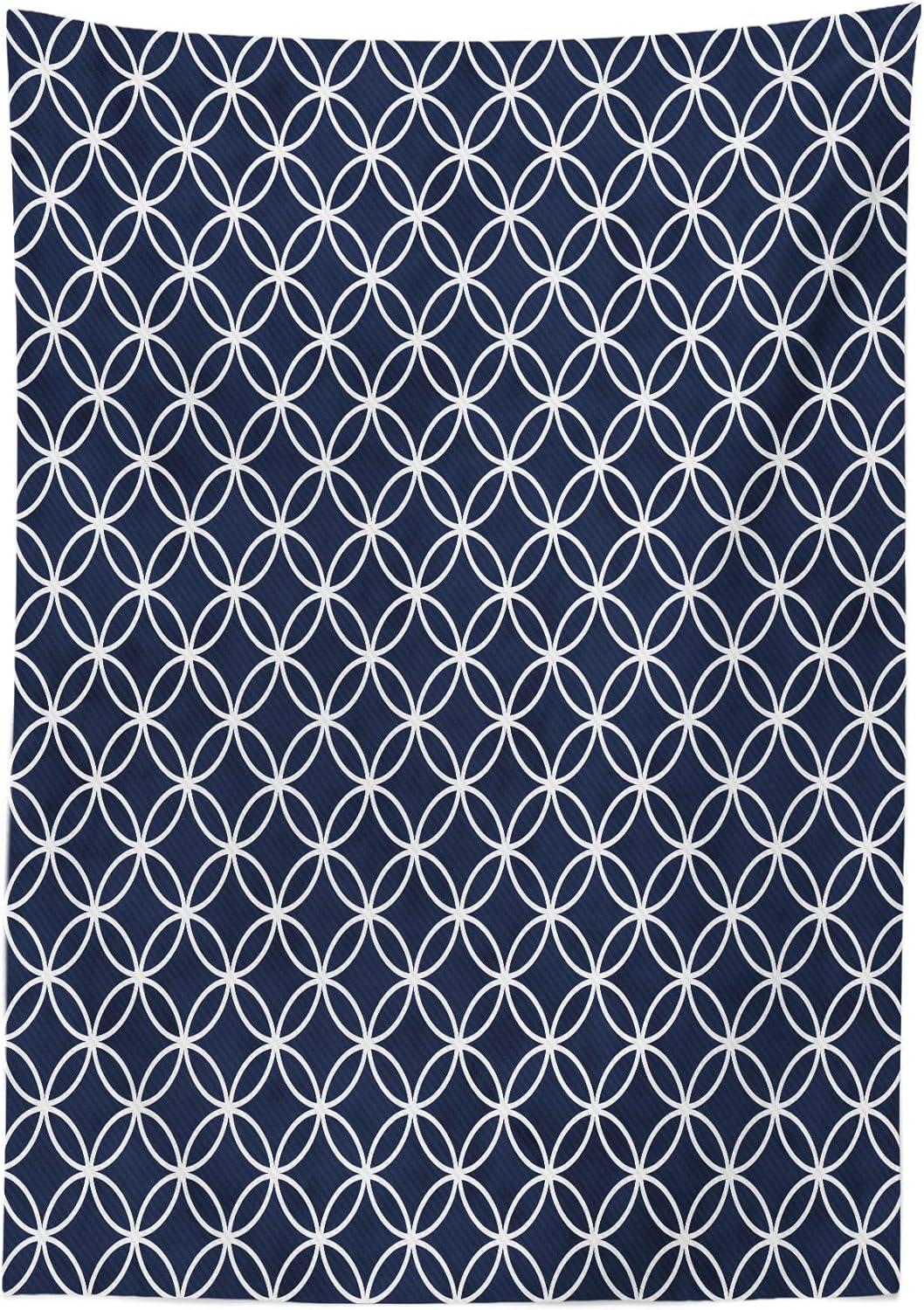 imageAmbesonne Tan and Brown Tablecloth Old Fashioned Check Plaid Pattern Scottish Tartan Inspired Geometric Design Rectangular Table Cover for Dining Room Kitchen Decor 52quot X 70quot Brown TanIndigo White