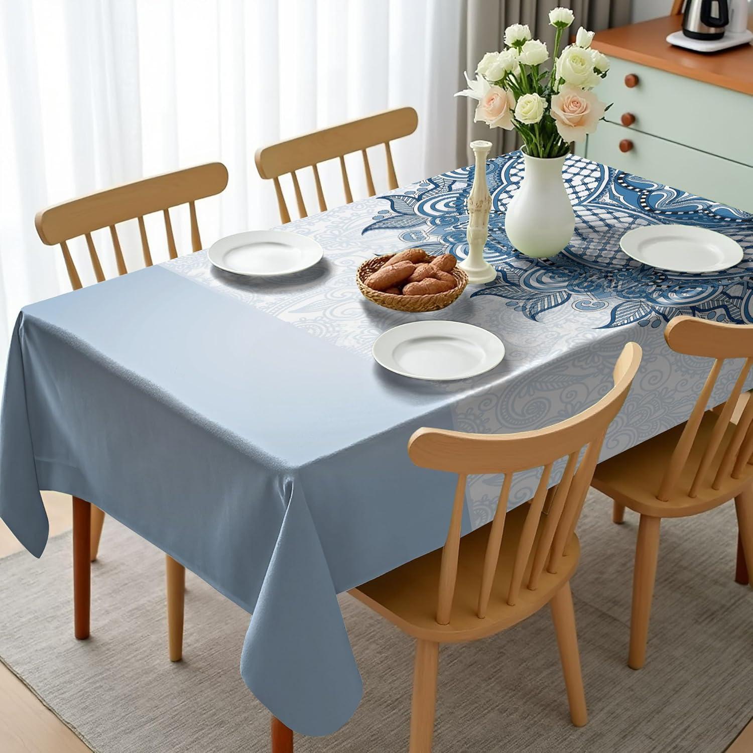 imageAmbesonne Tan and Brown Tablecloth Old Fashioned Check Plaid Pattern Scottish Tartan Inspired Geometric Design Rectangular Table Cover for Dining Room Kitchen Decor 52quot X 70quot Brown TanBlue Seafoam
