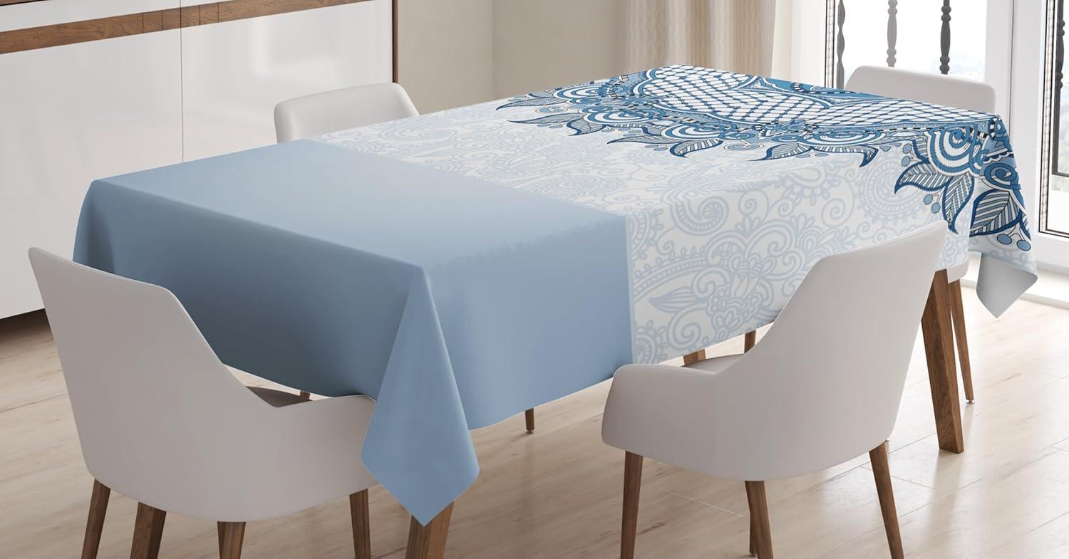 imageAmbesonne Tan and Brown Tablecloth Old Fashioned Check Plaid Pattern Scottish Tartan Inspired Geometric Design Rectangular Table Cover for Dining Room Kitchen Decor 52quot X 70quot Brown TanBlue Seafoam