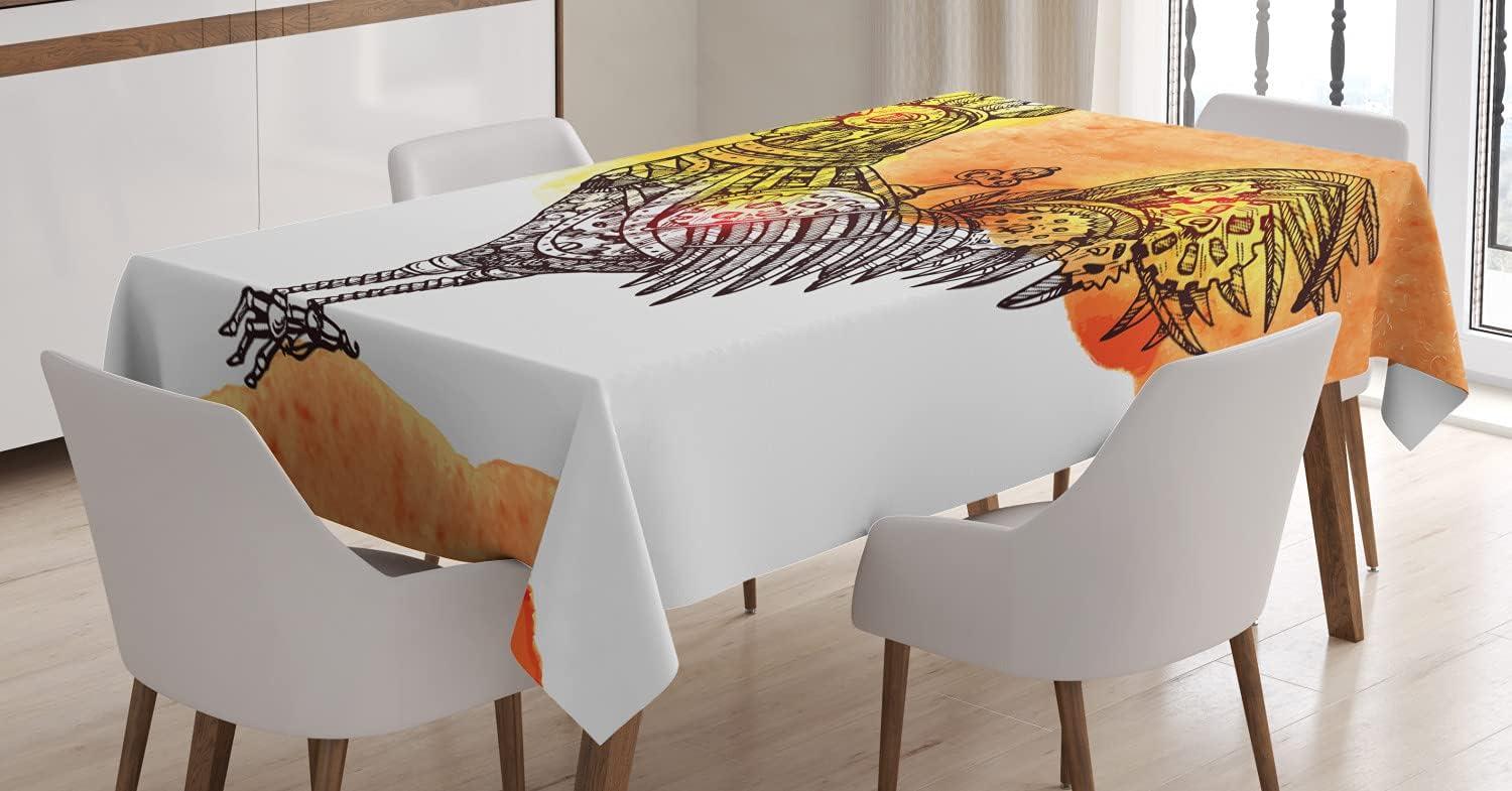 imageAmbesonne Tan and Brown Tablecloth Old Fashioned Check Plaid Pattern Scottish Tartan Inspired Geometric Design Rectangular Table Cover for Dining Room Kitchen Decor 52quot X 70quot Brown TanOrange Yellow