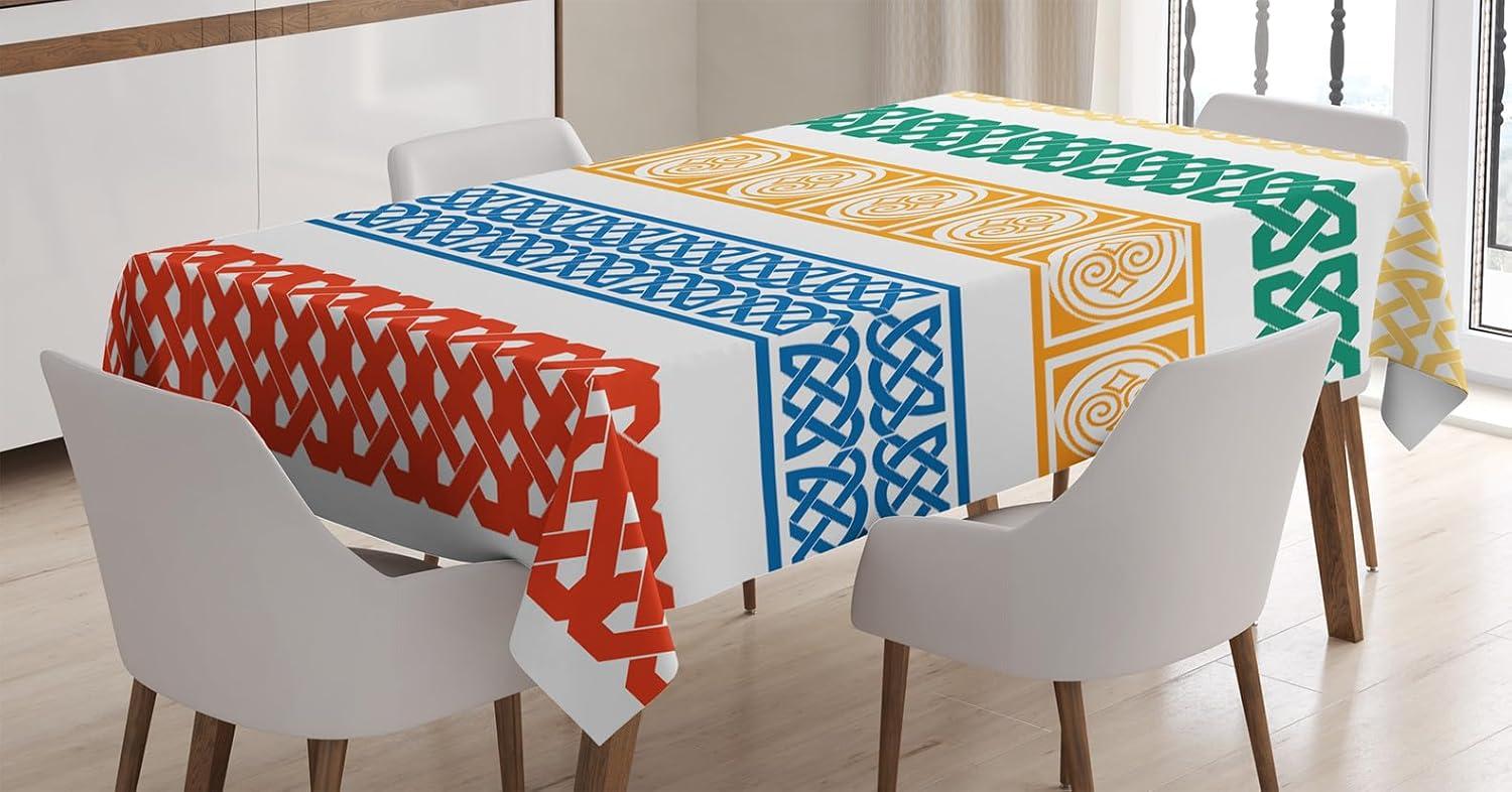 imageAmbesonne Tan and Brown Tablecloth Old Fashioned Check Plaid Pattern Scottish Tartan Inspired Geometric Design Rectangular Table Cover for Dining Room Kitchen Decor 52quot X 70quot Brown TanLaurel Green