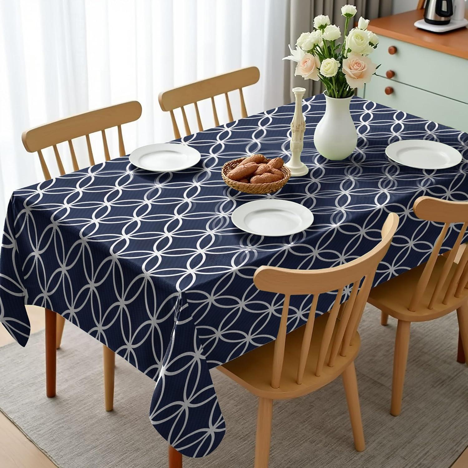 imageAmbesonne Tan and Brown Tablecloth Old Fashioned Check Plaid Pattern Scottish Tartan Inspired Geometric Design Rectangular Table Cover for Dining Room Kitchen Decor 52quot X 70quot Brown TanIndigo White