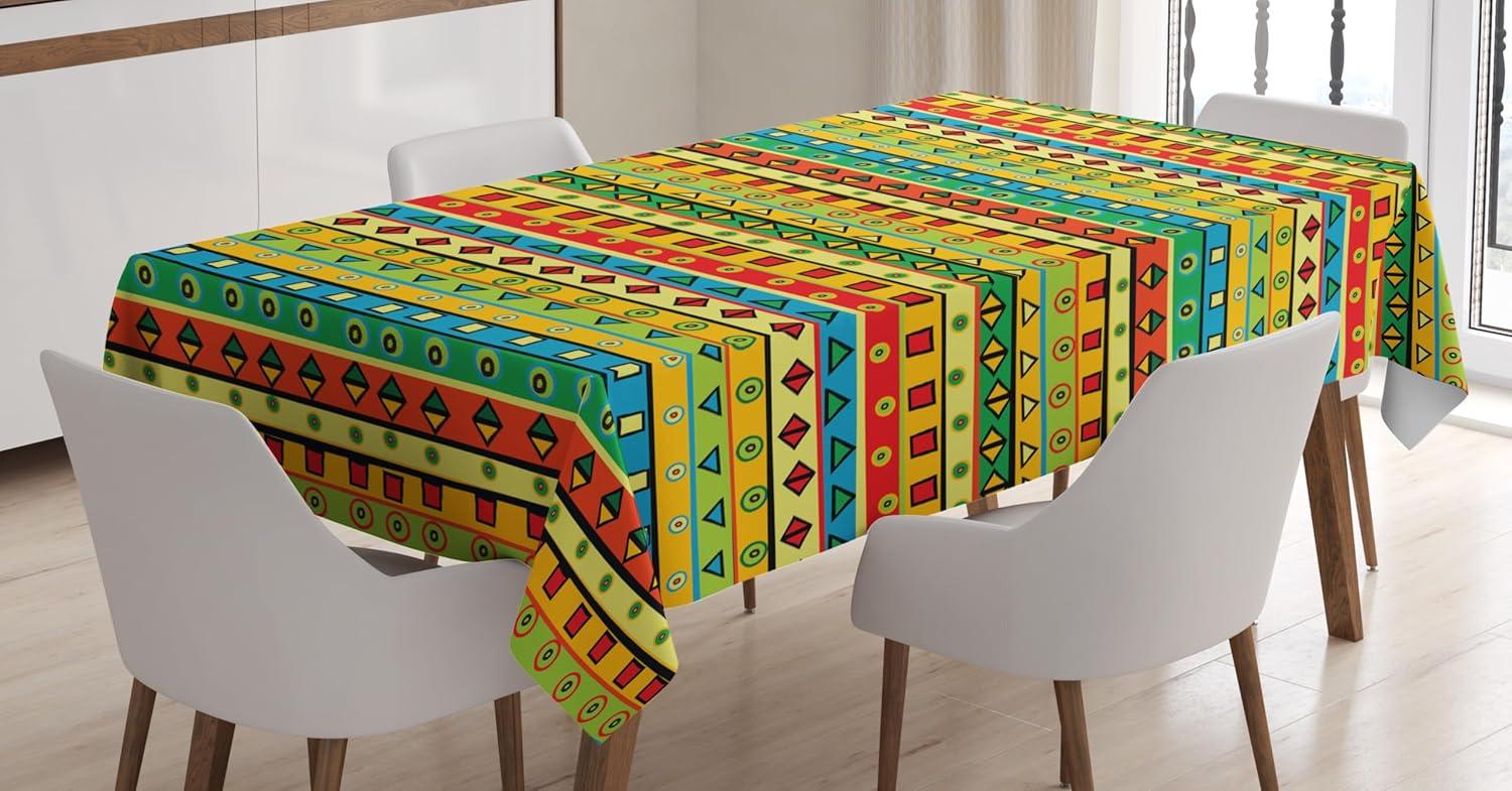 imageAmbesonne Tan and Brown Tablecloth Old Fashioned Check Plaid Pattern Scottish Tartan Inspired Geometric Design Rectangular Table Cover for Dining Room Kitchen Decor 52quot X 70quot Brown TanYellow Red