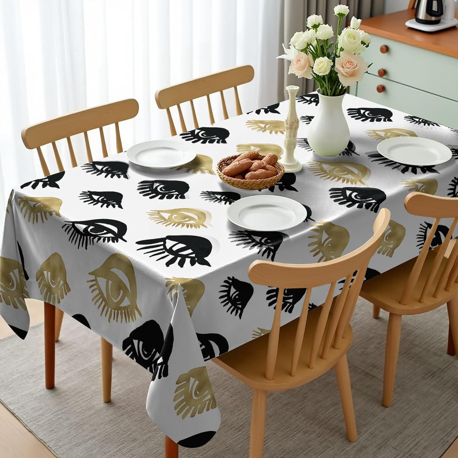 imageAmbesonne Tan and Brown Tablecloth Old Fashioned Check Plaid Pattern Scottish Tartan Inspired Geometric Design Rectangular Table Cover for Dining Room Kitchen Decor 52quot X 70quot Brown TanYellow Black
