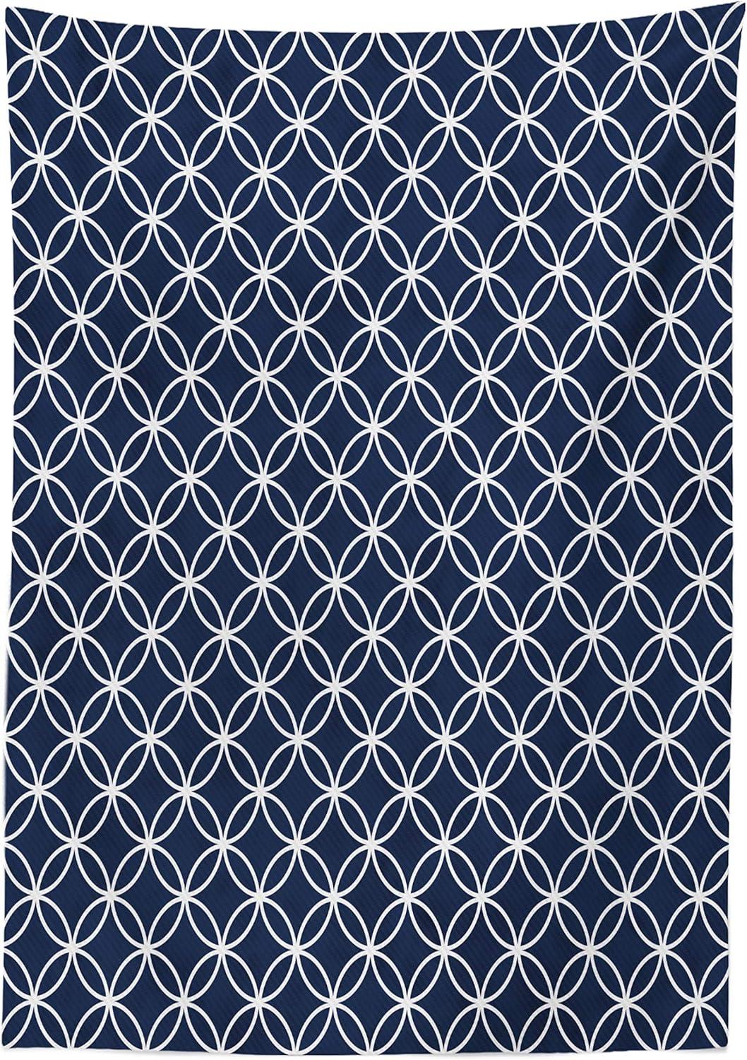 imageAmbesonne Tan and Brown Tablecloth Old Fashioned Check Plaid Pattern Scottish Tartan Inspired Geometric Design Rectangular Table Cover for Dining Room Kitchen Decor 52quot X 70quot Brown TanIndigo White