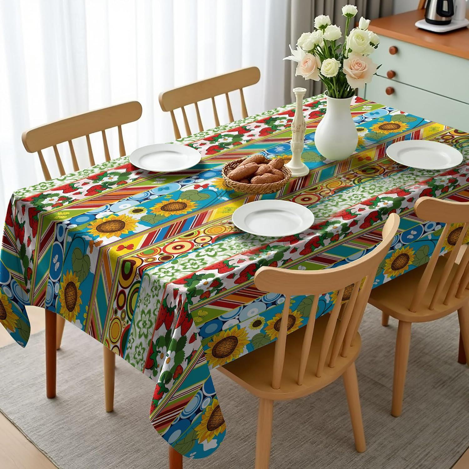 imageAmbesonne Tan and Brown Tablecloth Old Fashioned Check Plaid Pattern Scottish Tartan Inspired Geometric Design Rectangular Table Cover for Dining Room Kitchen Decor 52quot X 70quot Brown TanYellow Blue