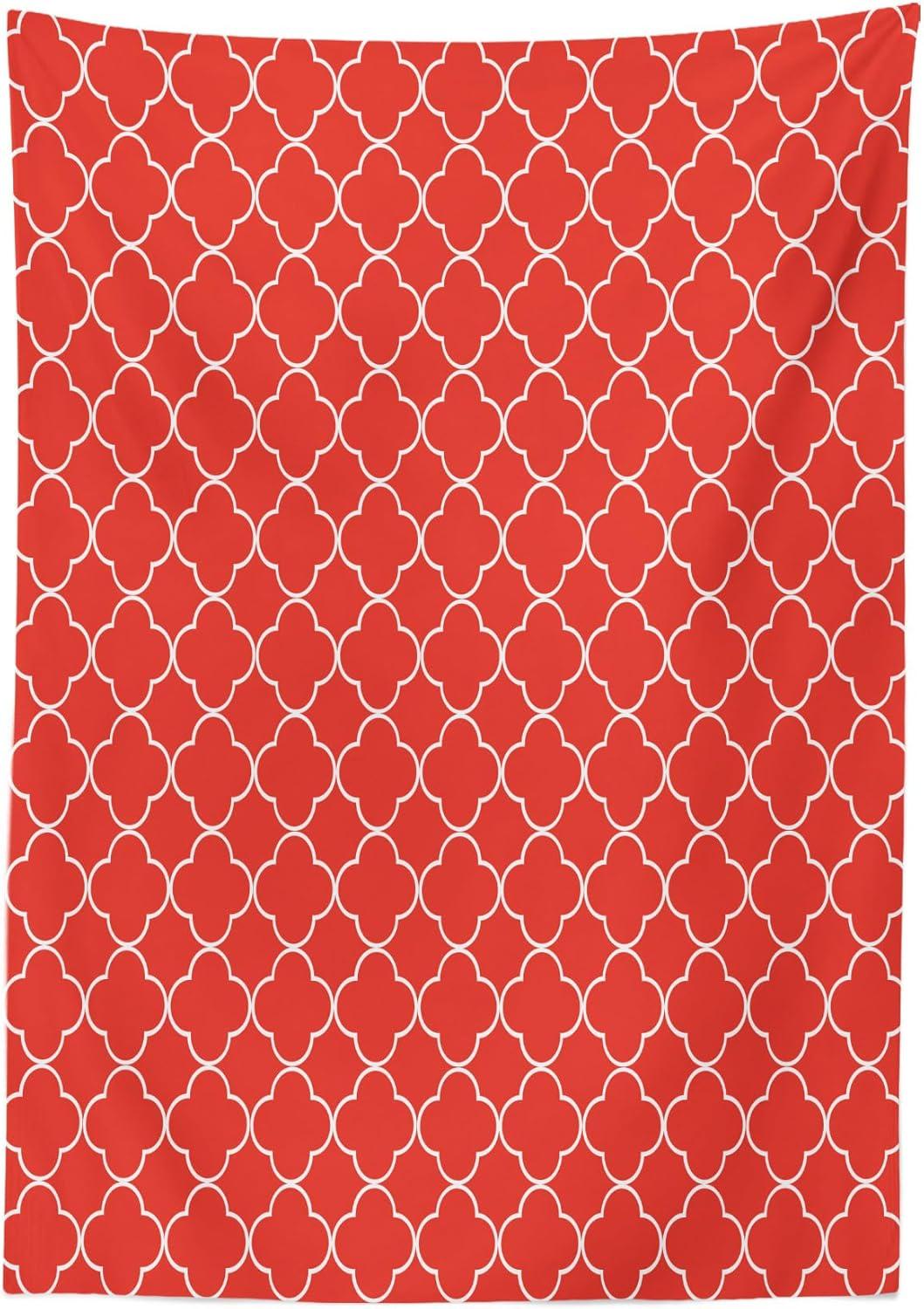imageAmbesonne Tan and Brown Tablecloth Old Fashioned Check Plaid Pattern Scottish Tartan Inspired Geometric Design Rectangular Table Cover for Dining Room Kitchen Decor 52quot X 70quot Brown TanVermilion White