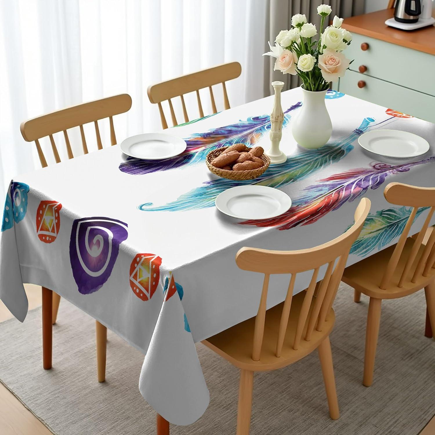 imageAmbesonne Tan and Brown Tablecloth Old Fashioned Check Plaid Pattern Scottish Tartan Inspired Geometric Design Rectangular Table Cover for Dining Room Kitchen Decor 52quot X 70quot Brown TanWhite Purple