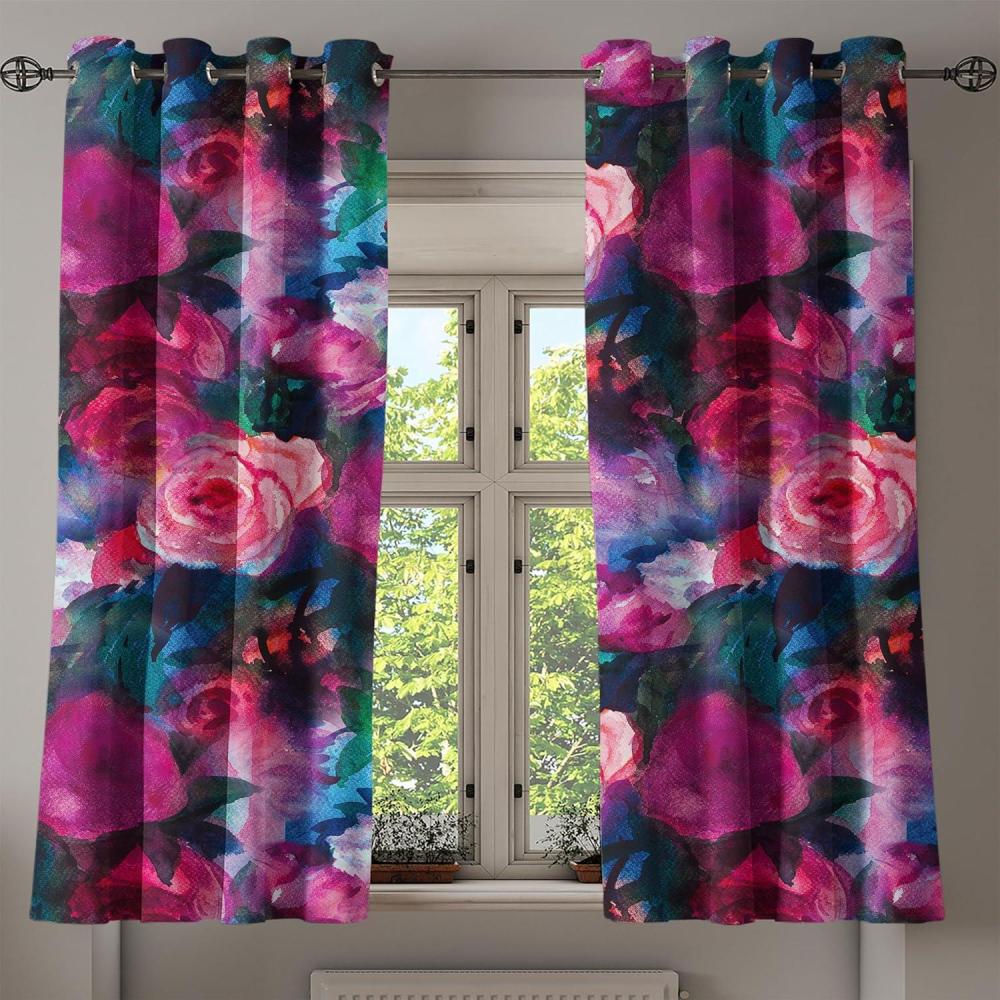 imageAmbesonne Abstract Grommet Curtain Grungy and Quirky Branch Like Jumble Ornaments Modern Neutral Tones Pattern Decorative 2Panel Window Drapes for Bedroom Living Room 50quot x 84quot Ivory and DimgrayDark Magenta Pink