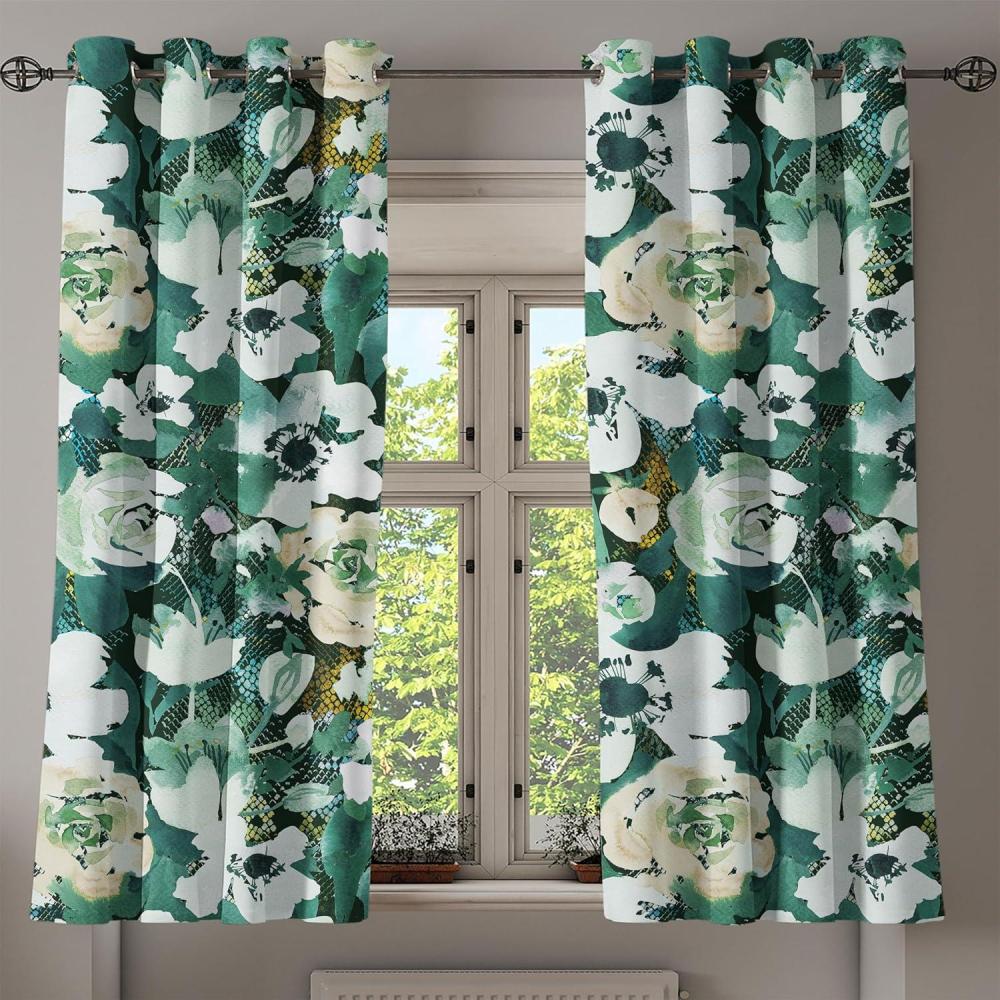 imageAmbesonne Abstract Grommet Curtain Grungy and Quirky Branch Like Jumble Ornaments Modern Neutral Tones Pattern Decorative 2Panel Window Drapes for Bedroom Living Room 50quot x 84quot Ivory and DimgrayHunter Green and Beige