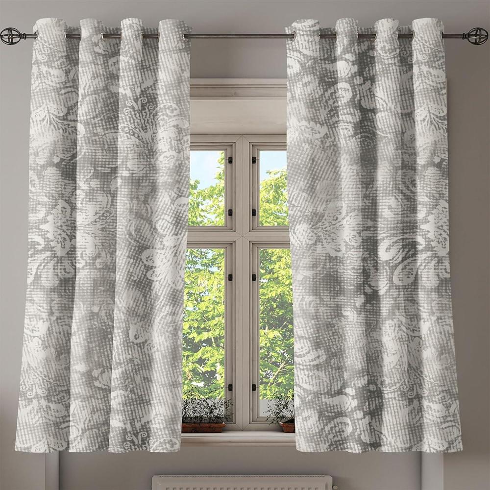 imageAmbesonne Abstract Grommet Curtain Grungy and Quirky Branch Like Jumble Ornaments Modern Neutral Tones Pattern Decorative 2Panel Window Drapes for Bedroom Living Room 50quot x 84quot Ivory and DimgrayDark Eggshell and Ivory