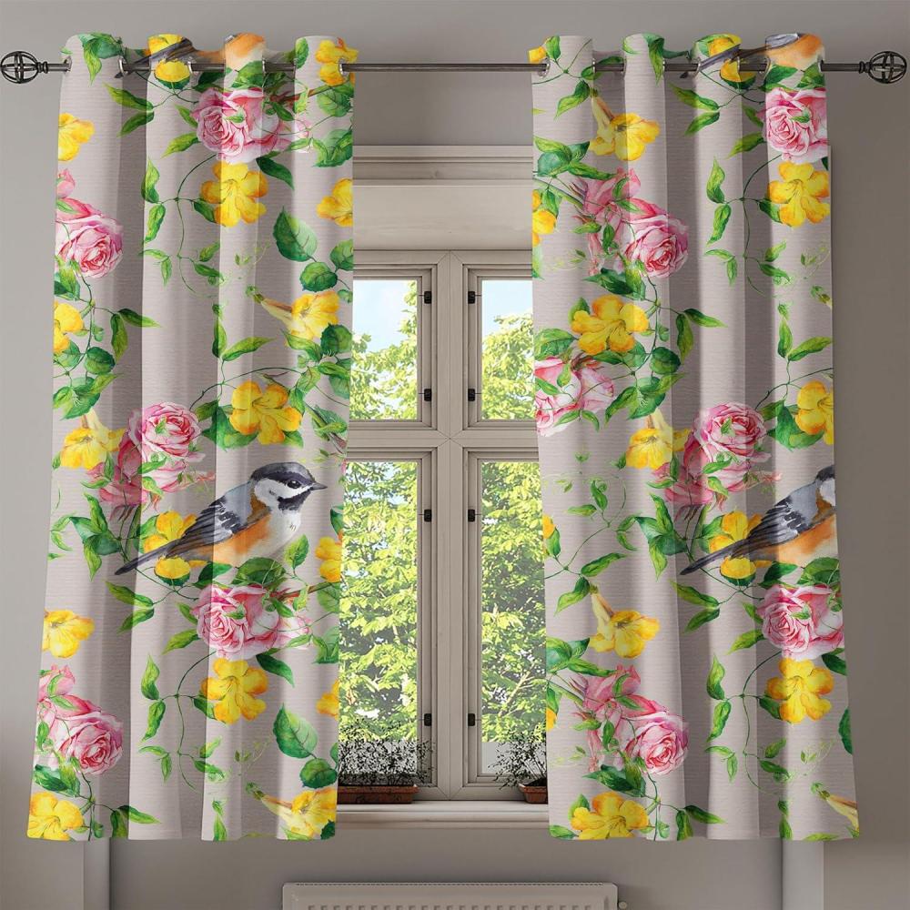imageAmbesonne Abstract Grommet Curtain Grungy and Quirky Branch Like Jumble Ornaments Modern Neutral Tones Pattern Decorative 2Panel Window Drapes for Bedroom Living Room 50quot x 84quot Ivory and DimgrayMustard Fern Green Blush