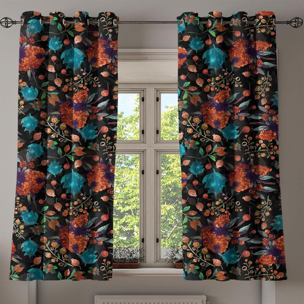 imageAmbesonne Abstract Grommet Curtain Grungy and Quirky Branch Like Jumble Ornaments Modern Neutral Tones Pattern Decorative 2Panel Window Drapes for Bedroom Living Room 50quot x 84quot Ivory and DimgrayVermilion Dark Turquoise