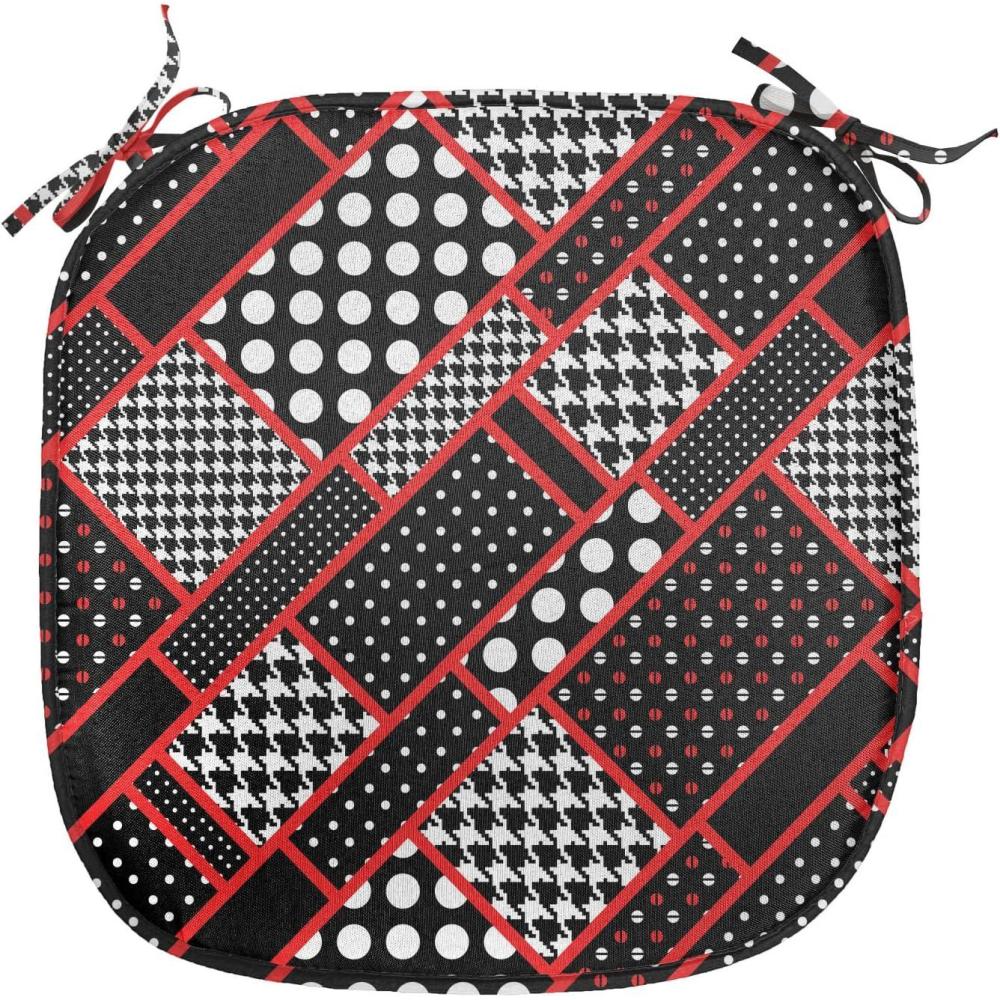 imageAmbesonne Black and White Chair Seating Cushion Set of 4 Vintage Floral Pattern Victorian Classic Royal Inspired New Modern Art AntiSlip Seat Padding for Kitchen ampamp Patio 16quotx16quot White and BlackScarlet White Black