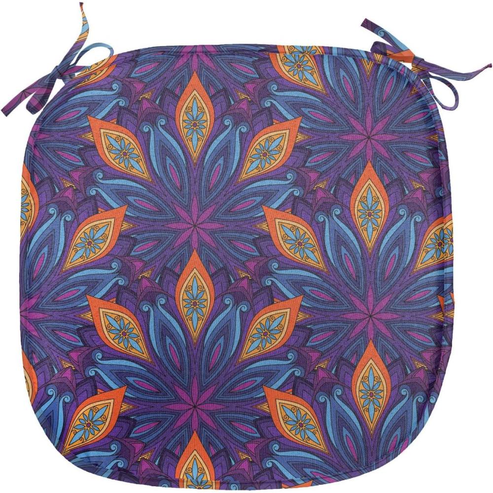 imageAmbesonne Black and White Chair Seating Cushion Set of 4 Vintage Floral Pattern Victorian Classic Royal Inspired New Modern Art AntiSlip Seat Padding for Kitchen ampamp Patio 16quotx16quot White and BlackOrange Pale Blue Purple