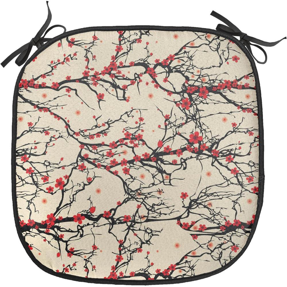 imageAmbesonne Black and White Chair Seating Cushion Set of 4 Vintage Floral Pattern Victorian Classic Royal Inspired New Modern Art AntiSlip Seat Padding for Kitchen ampamp Patio 16quotx16quot White and BlackBeige Scarlet Black