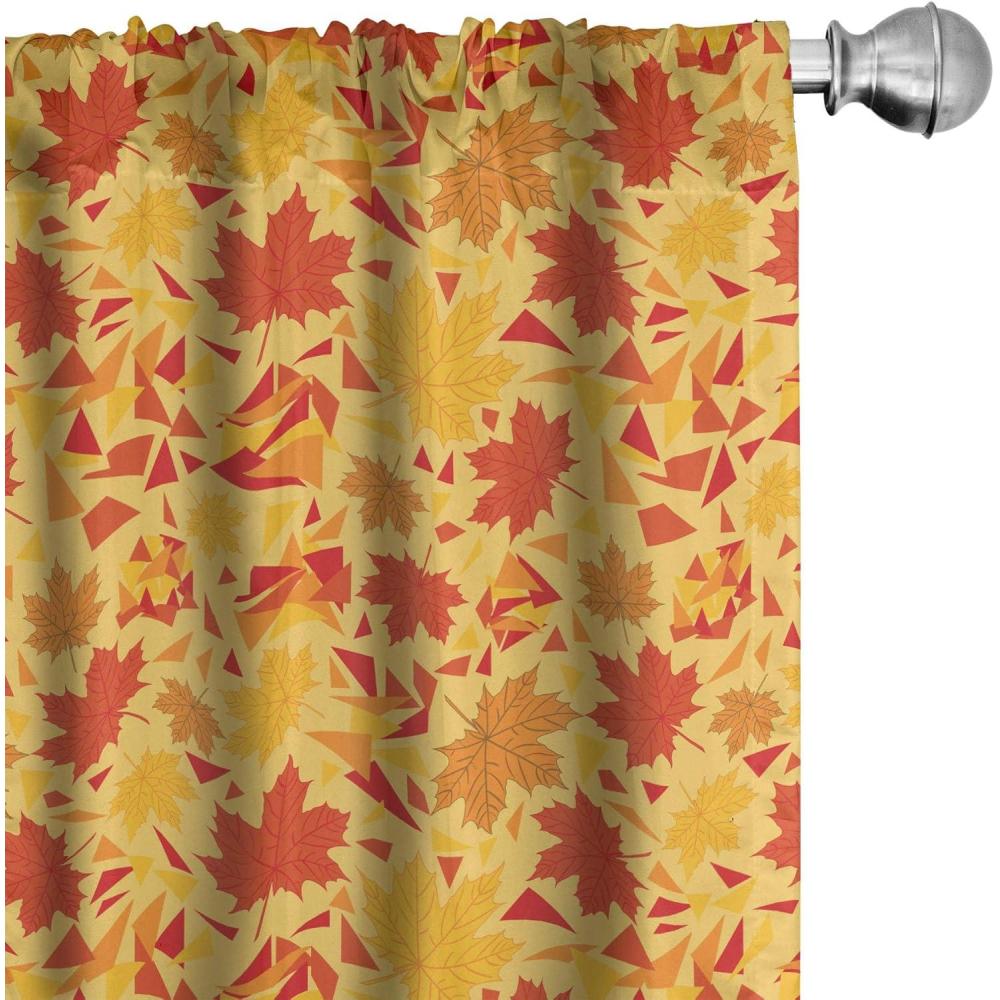 imageAmbesonne Boho Curtains Simplistic Ethnic Look Botanical Ornaments as Stripes Neutral Tones Window Treatments 2 Panel Set for Living Room Bedroom Pair of 28quot x 84quot Pale Khaki and Laurel GreenMustard and Vermilion