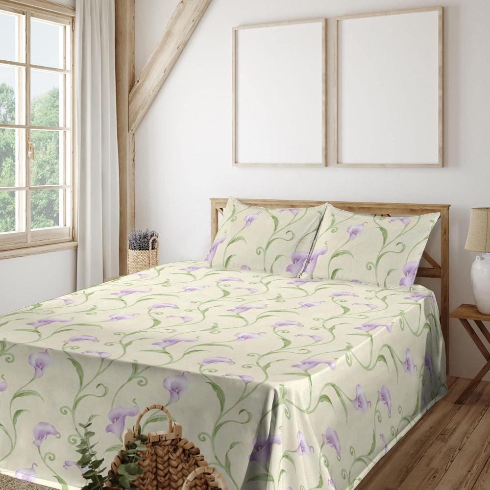 imageAmbesonne Butterflies Sheet Set Watercolor Design Branches Spring Life on Neutral Colored Backdrop Fitted and Flat Sheet with Pillowcases Bedding Accent 4 Piece Set Queen Pale Grey Sepia BlushAvocado Green Pale Lilac
