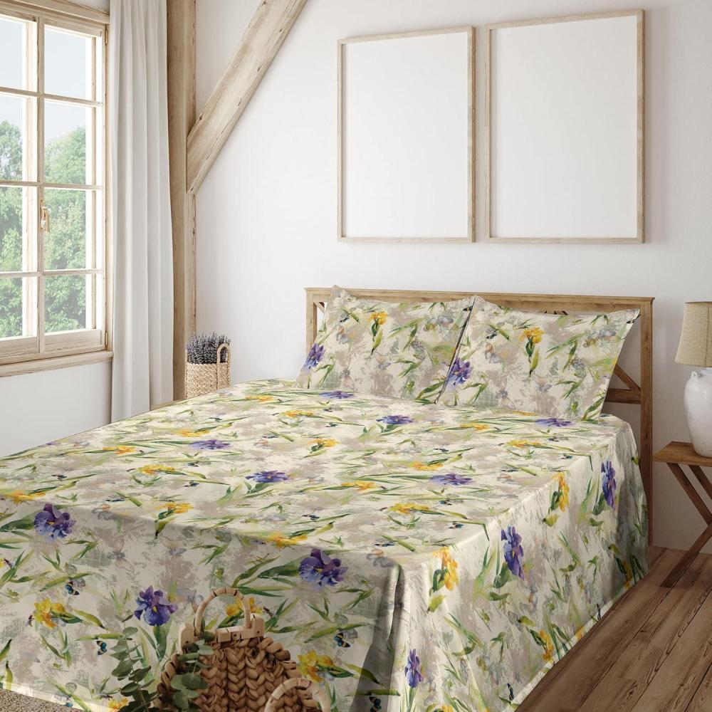 imageAmbesonne Butterflies Sheet Set Watercolor Design Branches Spring Life on Neutral Colored Backdrop Fitted and Flat Sheet with Pillowcases Bedding Accent 4 Piece Set Queen Pale Grey Sepia BlushCream Mustard Blue Violet