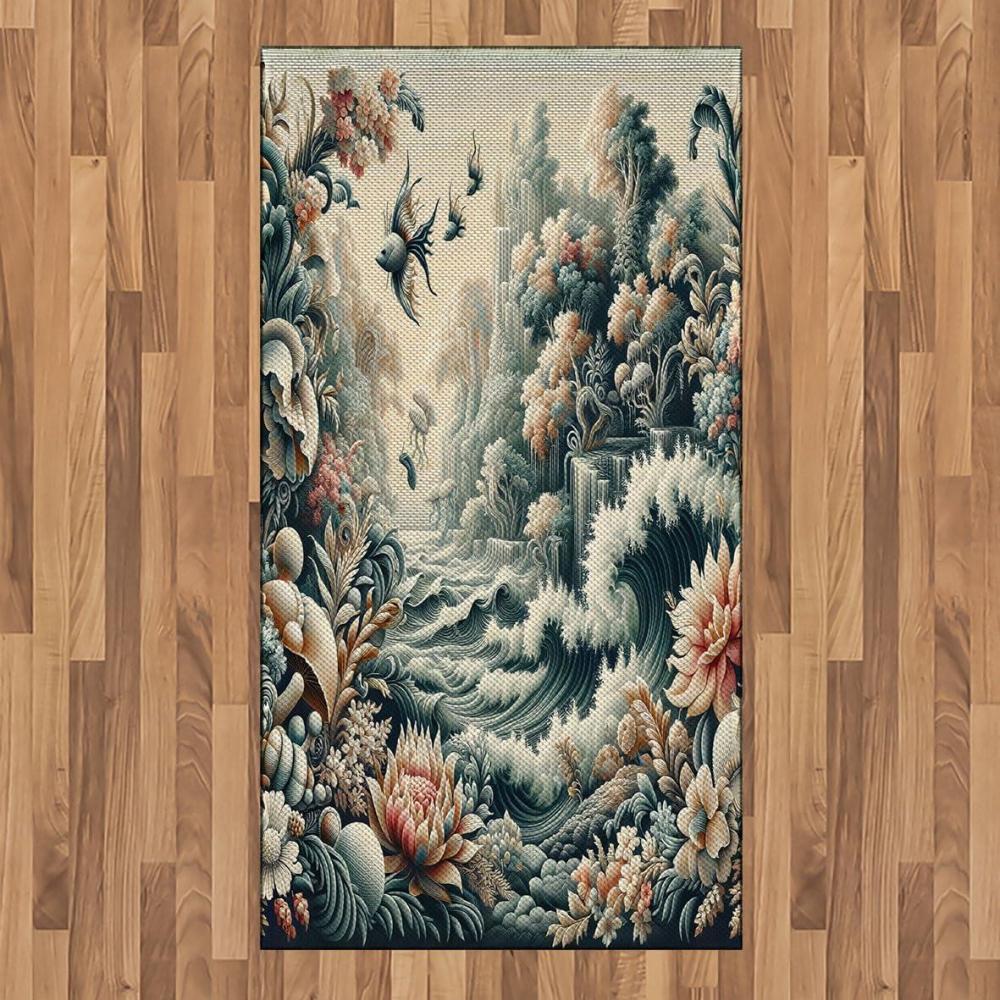 imageAmbesonne Classic Area Rug Hedonistic Pampered Room in Muted Tones Neutral Colors Rich Ornament Flat Woven Accent Rug for Living Room Bedroom Dining Room 4 X 5 7quot Coconut and Off WhiteBlush Dark Slate Blue