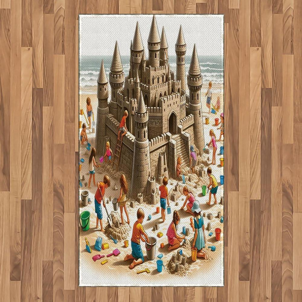 imageAmbesonne Classic Area Rug Hedonistic Pampered Room in Muted Tones Neutral Colors Rich Ornament Flat Woven Accent Rug for Living Room Bedroom Dining Room 4 X 5 7quot Coconut and Off WhiteCamel Burnt Orange
