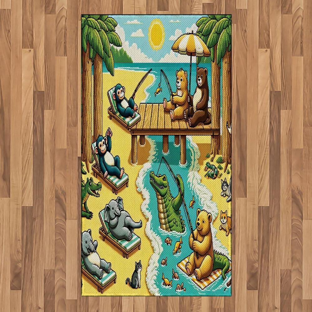 imageAmbesonne Classic Area Rug Hedonistic Pampered Room in Muted Tones Neutral Colors Rich Ornament Flat Woven Accent Rug for Living Room Bedroom Dining Room 4 X 5 7quot Coconut and Off WhiteYellow Aqua Green