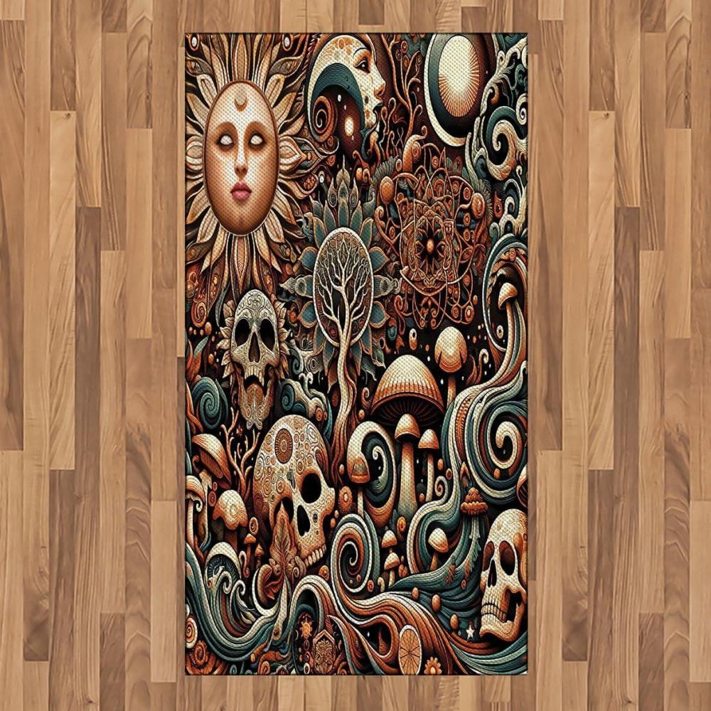 imageAmbesonne Classic Area Rug Hedonistic Pampered Room in Muted Tones Neutral Colors Rich Ornament Flat Woven Accent Rug for Living Room Bedroom Dining Room 4 X 5 7quot Coconut and Off WhiteCream Paprika Cadet Blue